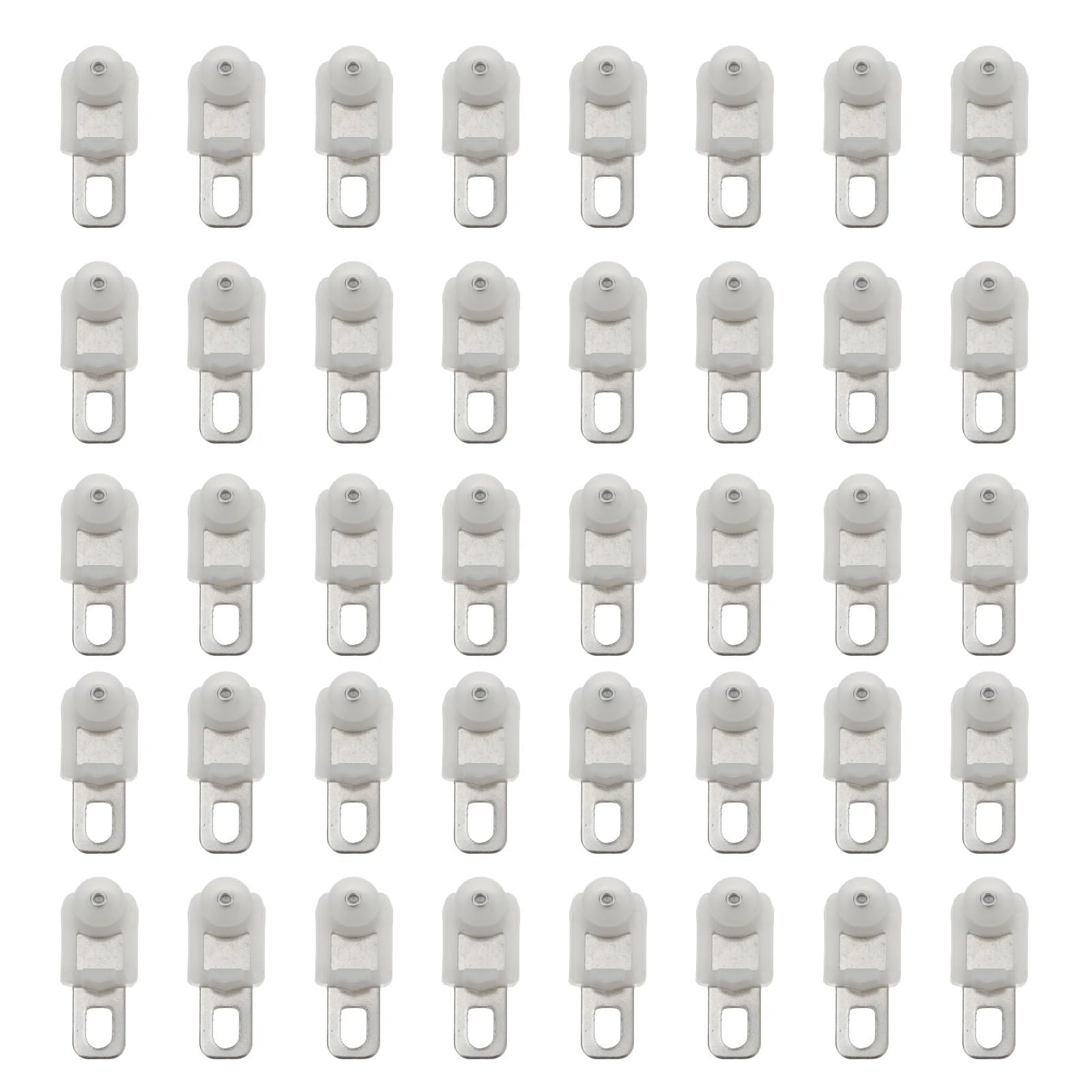 Rrypbovg White Curtain Track Rollers 50Pcs Stainless Steel Heavy Duty Silent Curtain Track Roller Rust Resistant Wheel Carrier Hooks Strong Load Bearing Corrosion