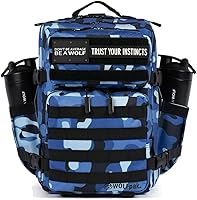 Vista 5 de WOLFpak 25L Athletic Gym Backpack - Durable 1000D Waterproof Oxford Material with MOLLE Webbing, Laptop Pocket & Dual Cup Holders, Durable