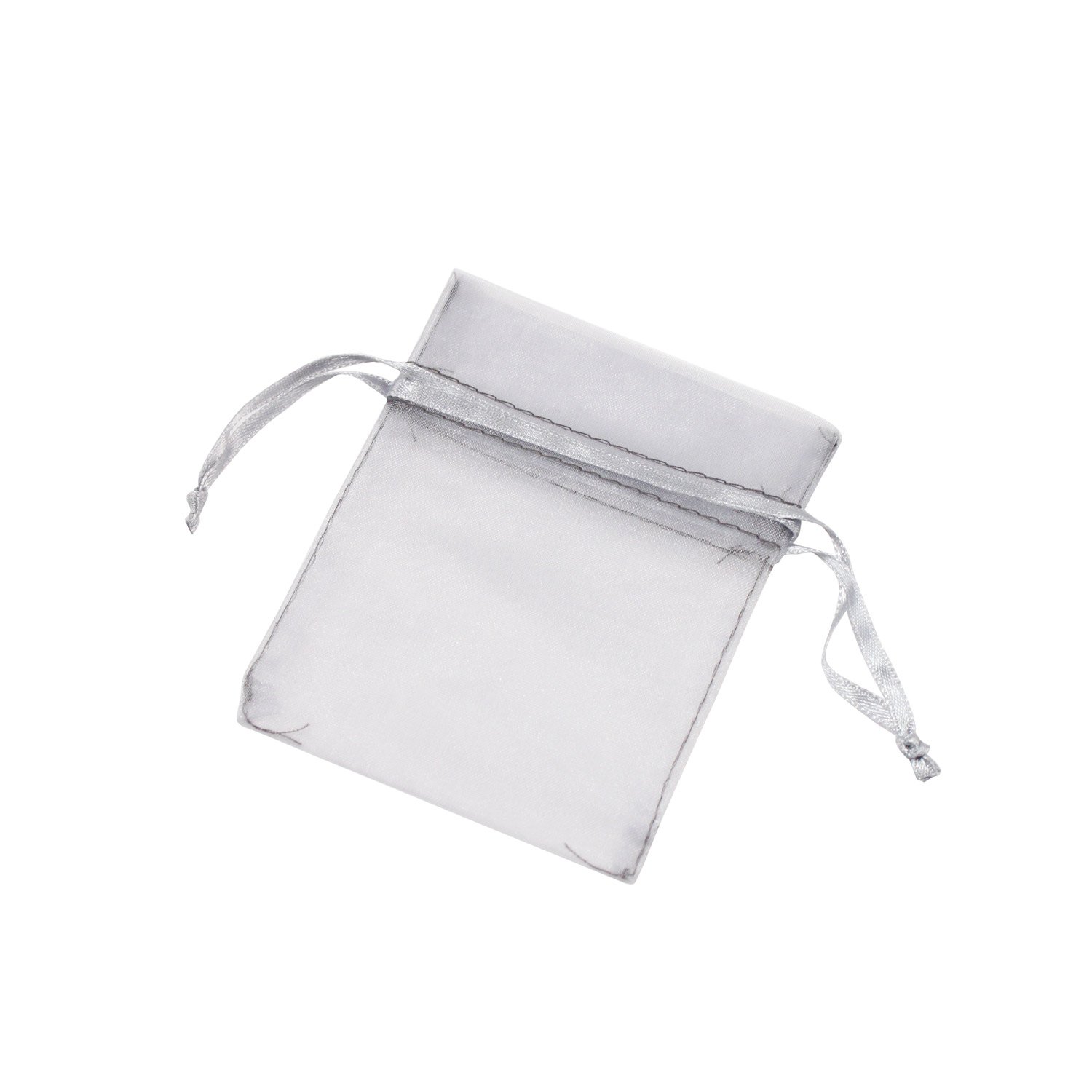 Weddingstar Small Sheer Rectangular Organza Bags, Silver