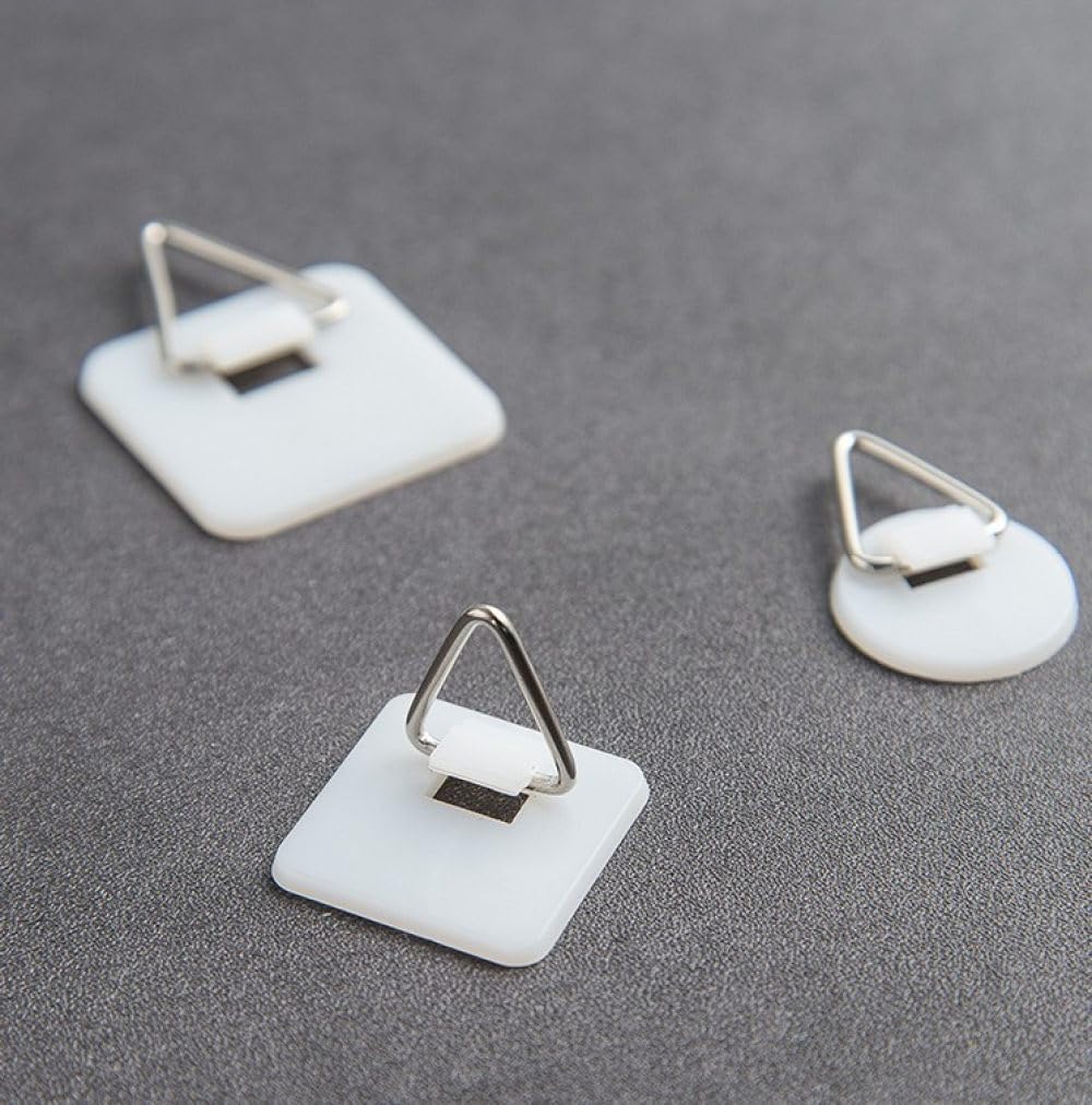 10PCS Invisible Adhesive Plate Hanger Vertical Plate Holders Portable Wall Dish Hanging Hooks for Home Art Decor Accessories,C