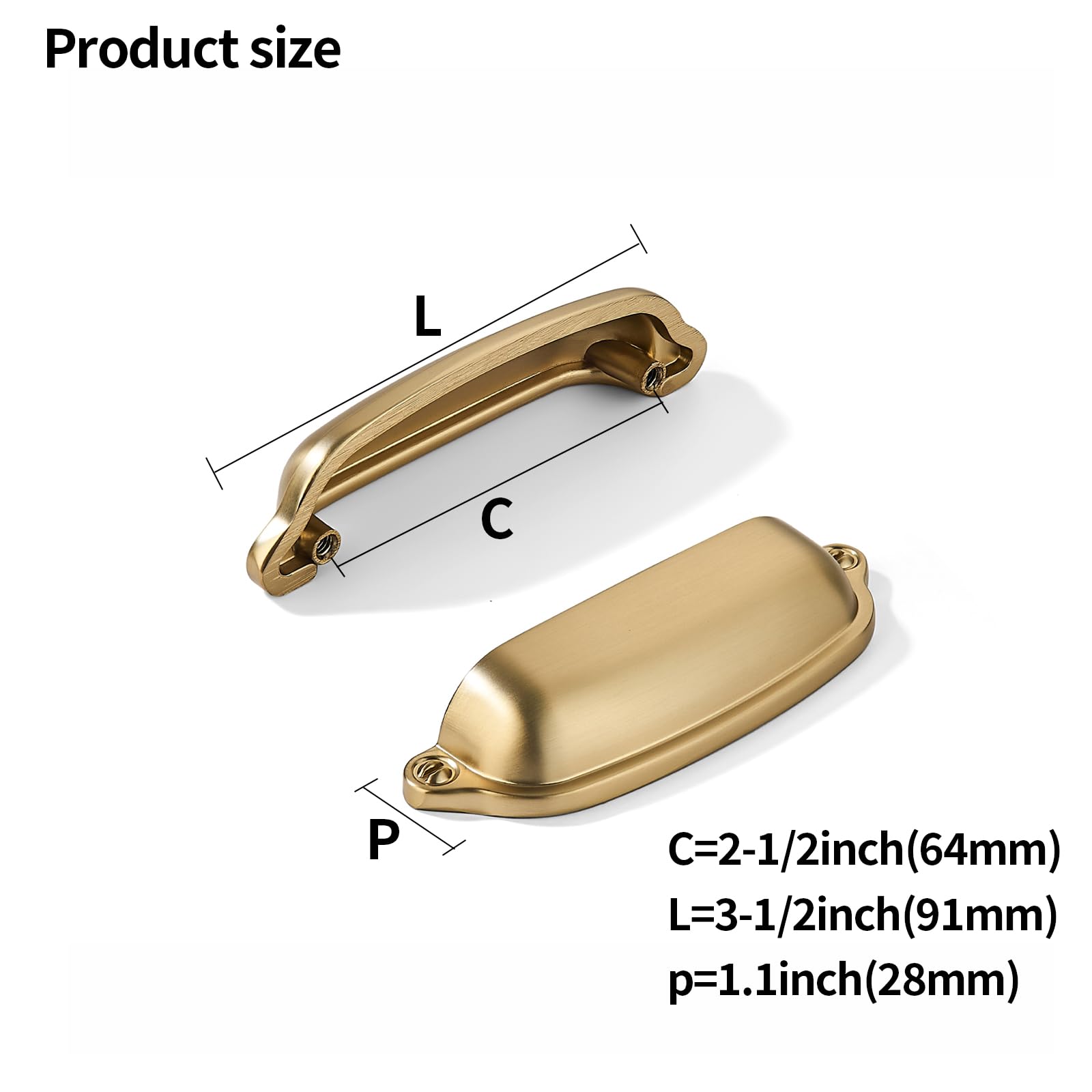 KHTUMEWARE-170357 Champagne Bronze Cabinet Pulls CTC 2-1/2 in (64 mm) 2-Pack in Champagne Bronze — KHTUMEWARE