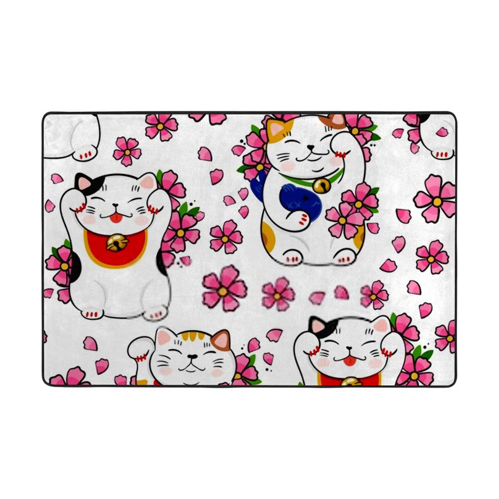 Tapis chat fortune Maneki Neko 160x122cm idéal comme cadeau de maison