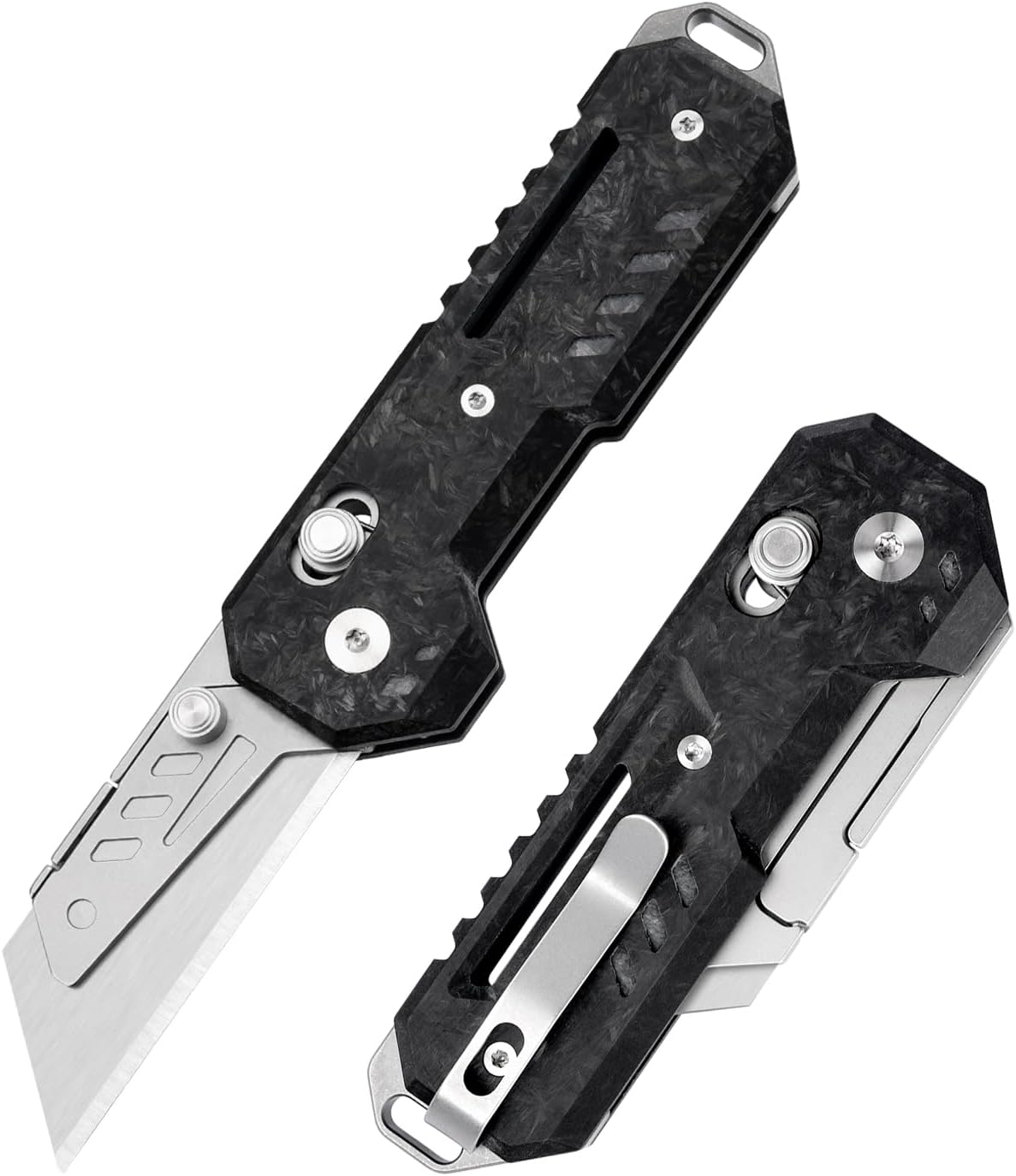 Folding Pocket Knife, Lightweight Utility Knife with Carbon Fiber Overlay Handle, EDC Knife with Crossbar Lock for Men and Women, Suitable for Camping, Hiking, Survival
