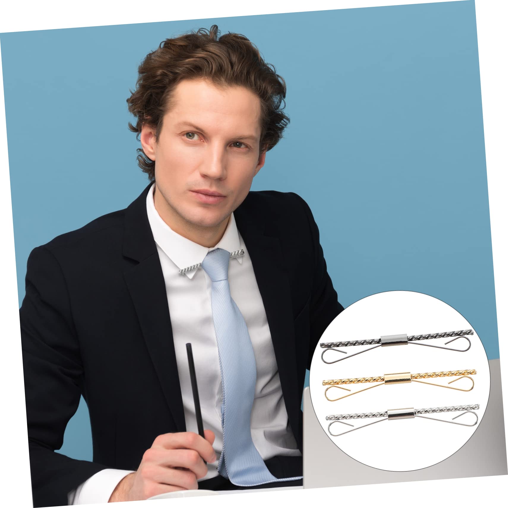 Holibanna Presilla Para Cárdigan Fular ín Clips De Barra De Corbata Broche De Corbata Para Hombre Broche De Corbata De Los Hombres Clip De Corbata Cobre Black