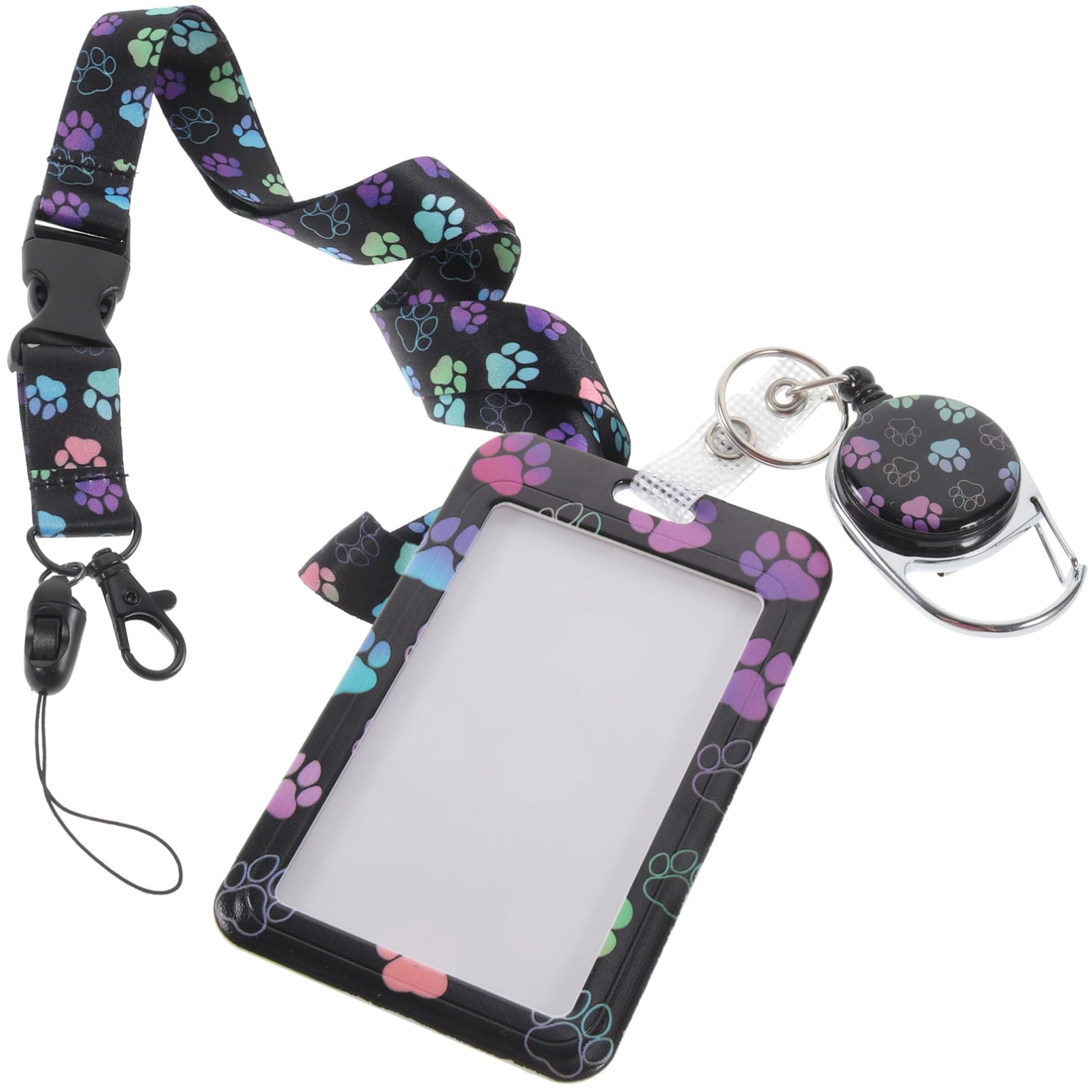 Operitacx 5 Porta Tarjetas De Identificación Con Cordón Negro Funda Protectora Para Tarjetas De Identificación Cordón De Trabajo Funda Para Tarjetas Cordón Con Porta Tarjetas Nombre