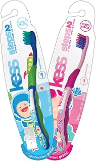 Escova Dentes Steps 2, 1 Unidade, Kess, Azul/Rosa
