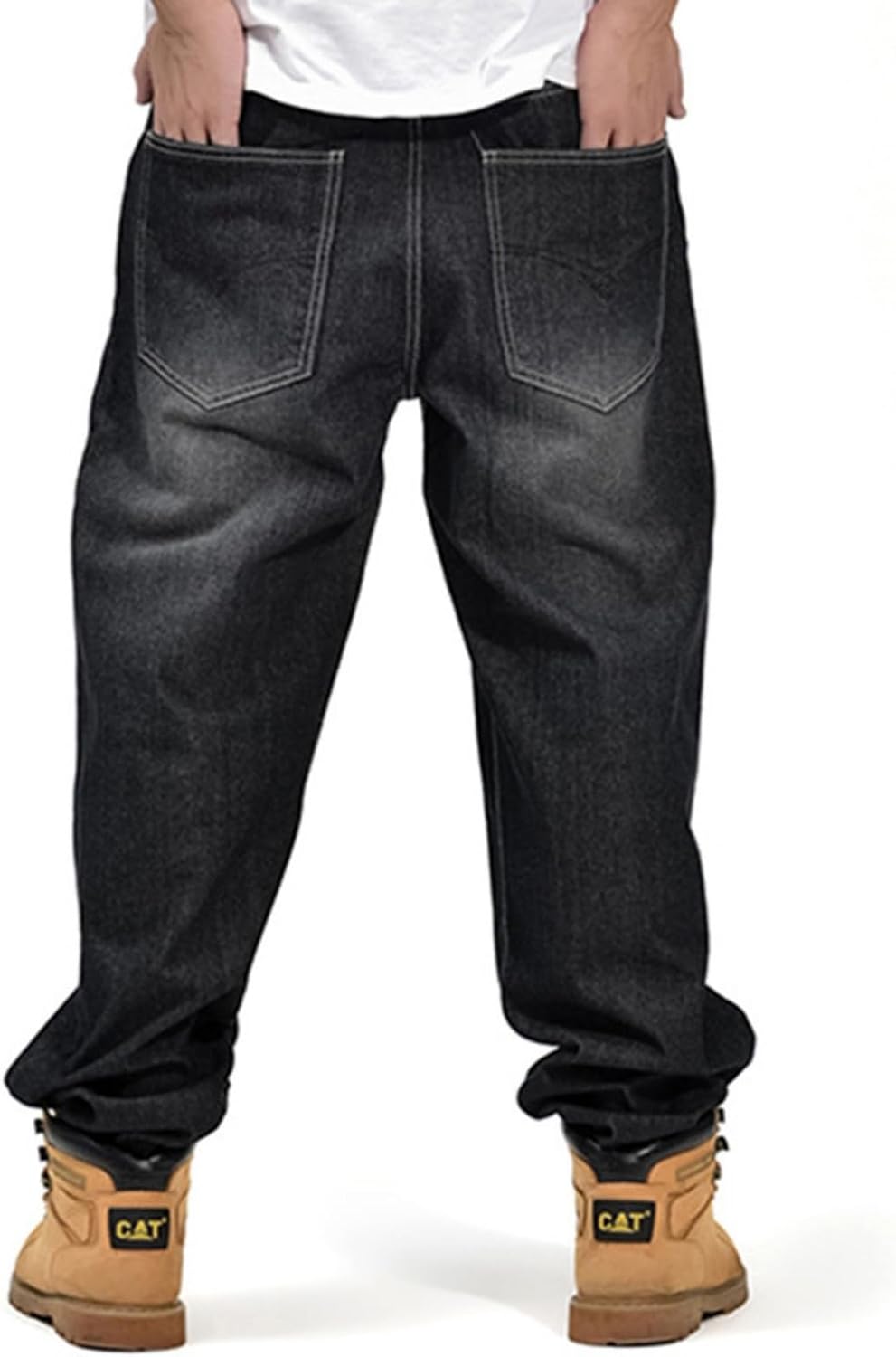 LUOBANIU Men’s Baggy Jeans Relaxed Fit Hip Hop Streetwear Embroidery Stretch Comfort for Dance Skateboarding