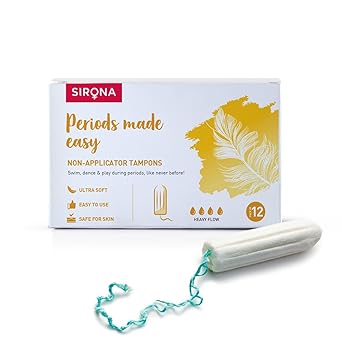 Sirona Fda Approved Natural Biodegradable Tampons - 12 Pieces