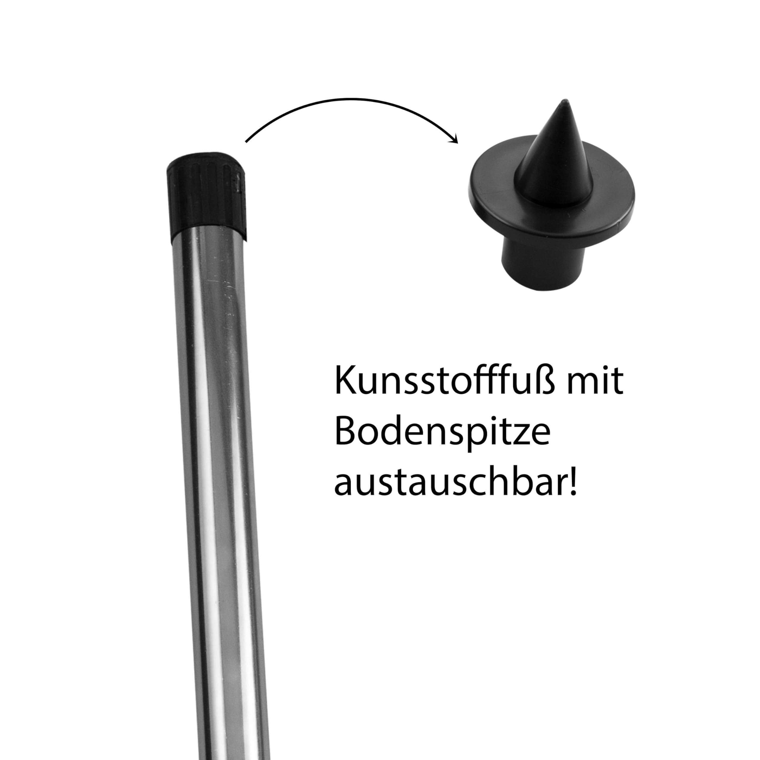 Stahl Zeltstange - mit Spitze - Teleskopstange - Aufstellstange - Tarpstange - Sonnensegel - 3 Teilig