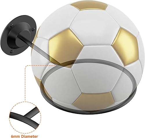 Miniatura 3 de S SUCHEK Basketball Holder Wall Mount, Ball Holder Wall Mount, Ball Display Wall Storage for Basketball, Soccer Ball, Volleyball, Football, Rugby