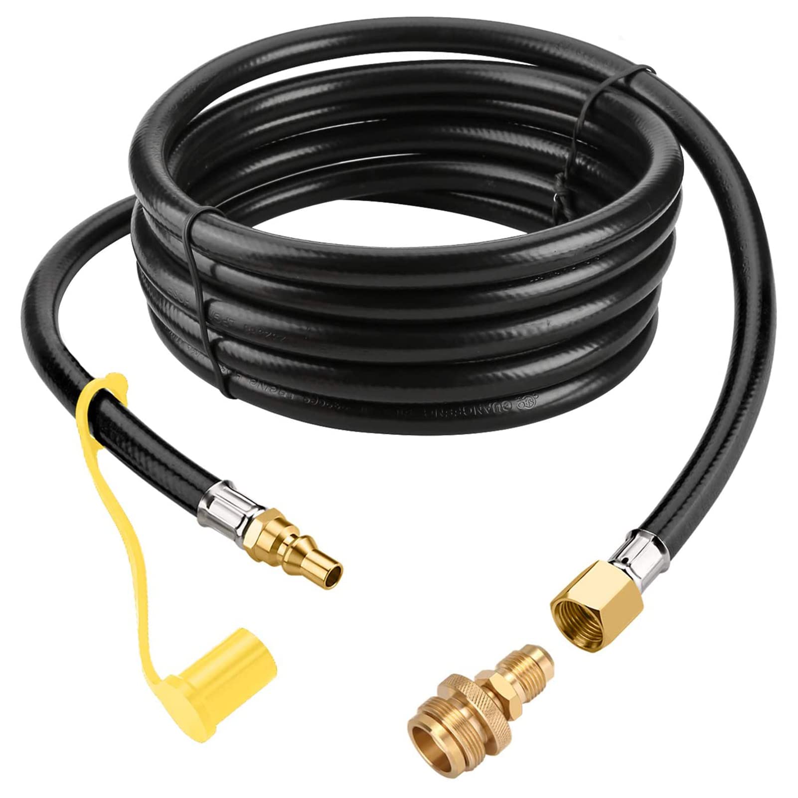 Ketsicart 12ft Propane Qui Connect Hose for RV to Ga-s Grill 1/4'' Qui Connect Hose Converter Repla ent for 1lb Throwaway Bottle Conne Portable Appliance to RV 1/4'' Female Qui Disconnect