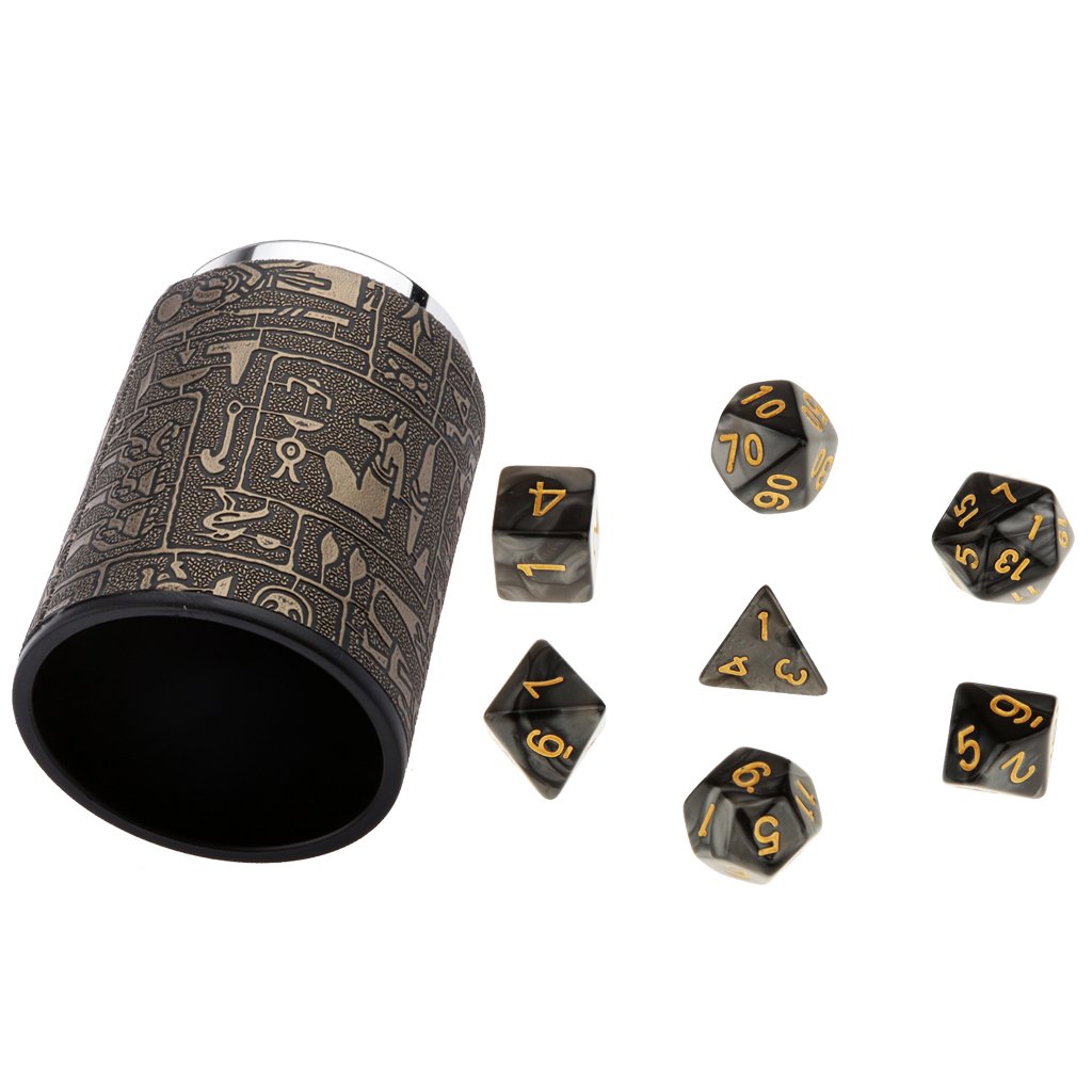 Magideal 7 Pieces Black Multi Sided D4 D Dice With 1 Dice Cup For Dungeons Dragons D D Trpg Warhammer Party Roleplaying Game Toys Buy Online In Zambia At Zambia Desertcart Com Productid 4138