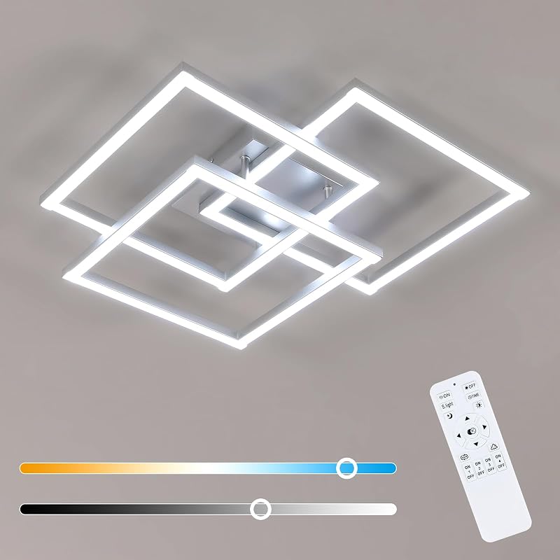 Mckalen 40W LED Mennyezeti Lámpa Dimmelhető Távirányítóval 62cm Ezüst