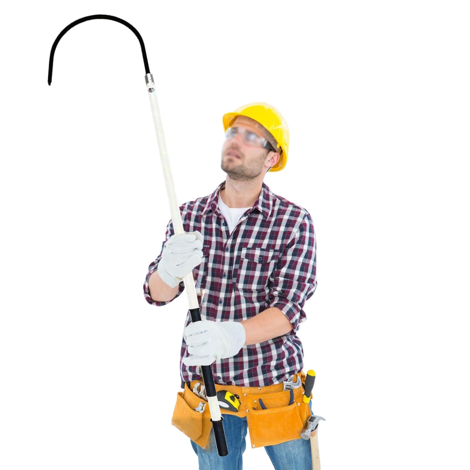 HYQOUKLR Telescopic Insulated Rescue Hook, Fiberglass Insulated Electric Safety Rescue Hook Detachable Multicolor Multiple Sizes(White,2m/78.7in/6.5ft)