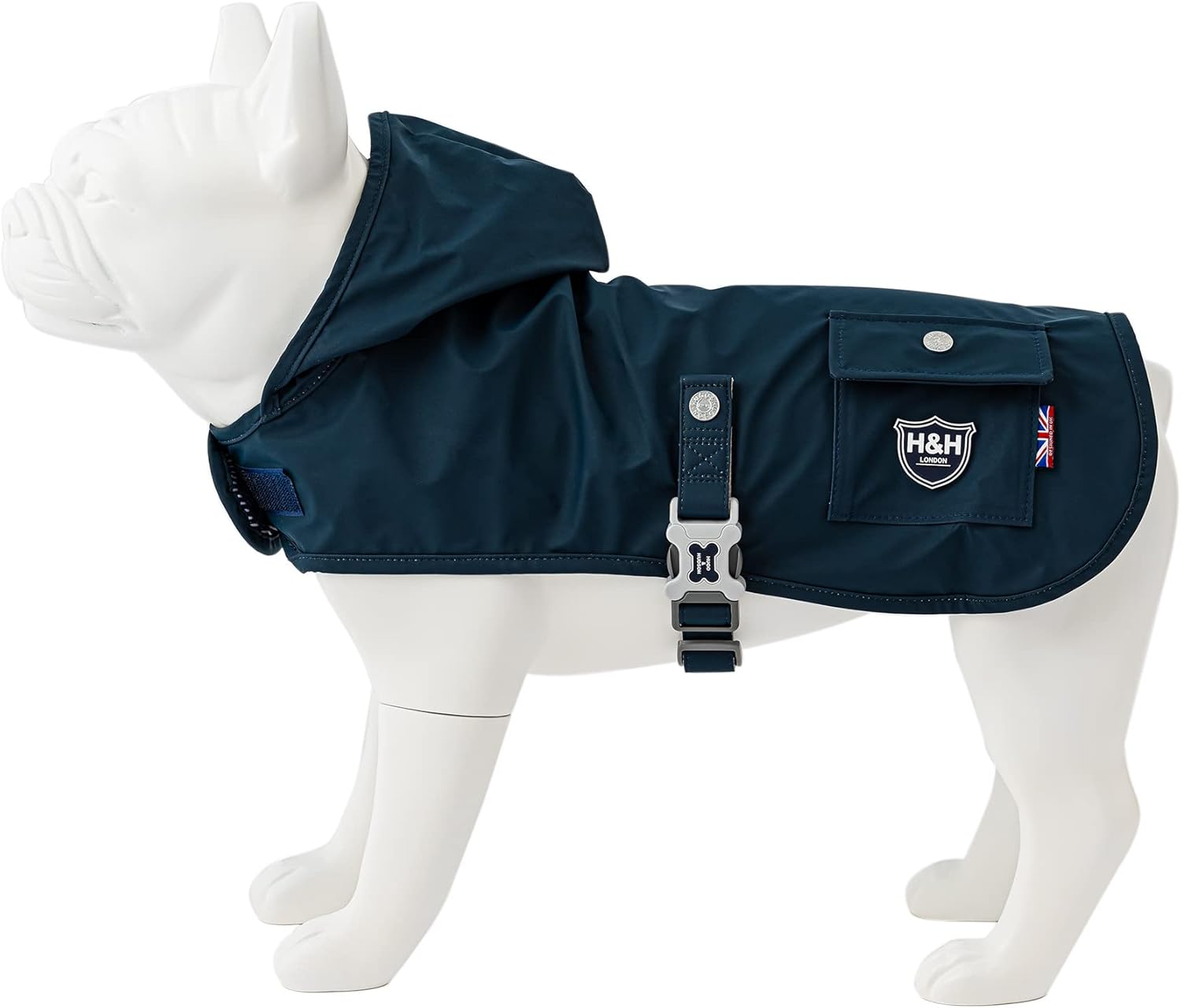 HUGO & HUDSON Dog Raincoat with Hood Adjustable Waterproof Rain Coat