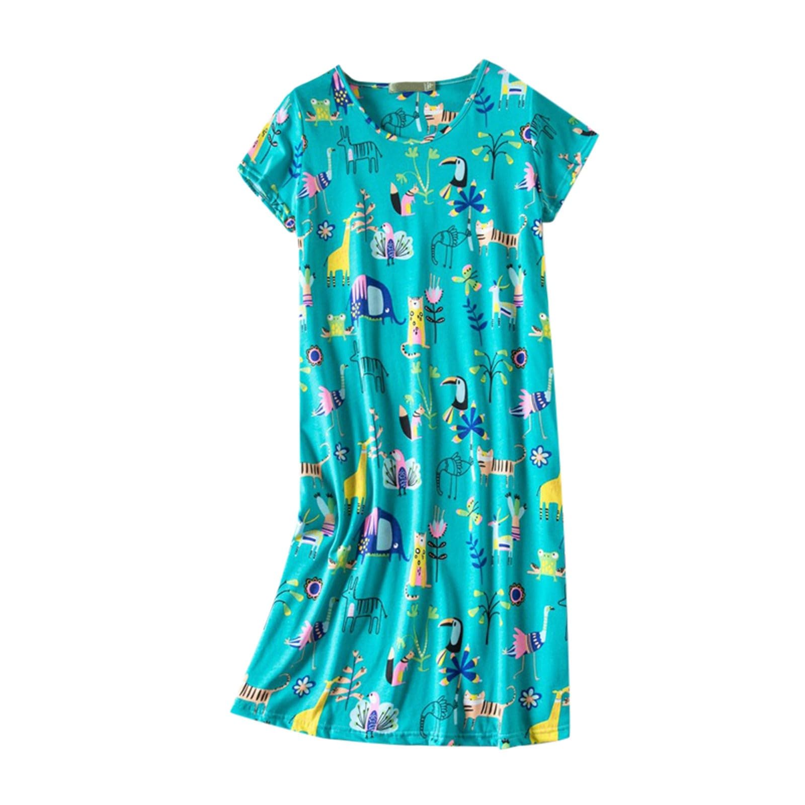 WWricotta Camisón algodón para Mujer, Ropa Dormir, Camisa Manga Corta, Vestido Dormir con Estampado Informal Camisolas Mujer Vestir