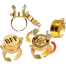 BFF Spinner Ring, Gold Rotating Adjustable Anime Friendship Ring for Women