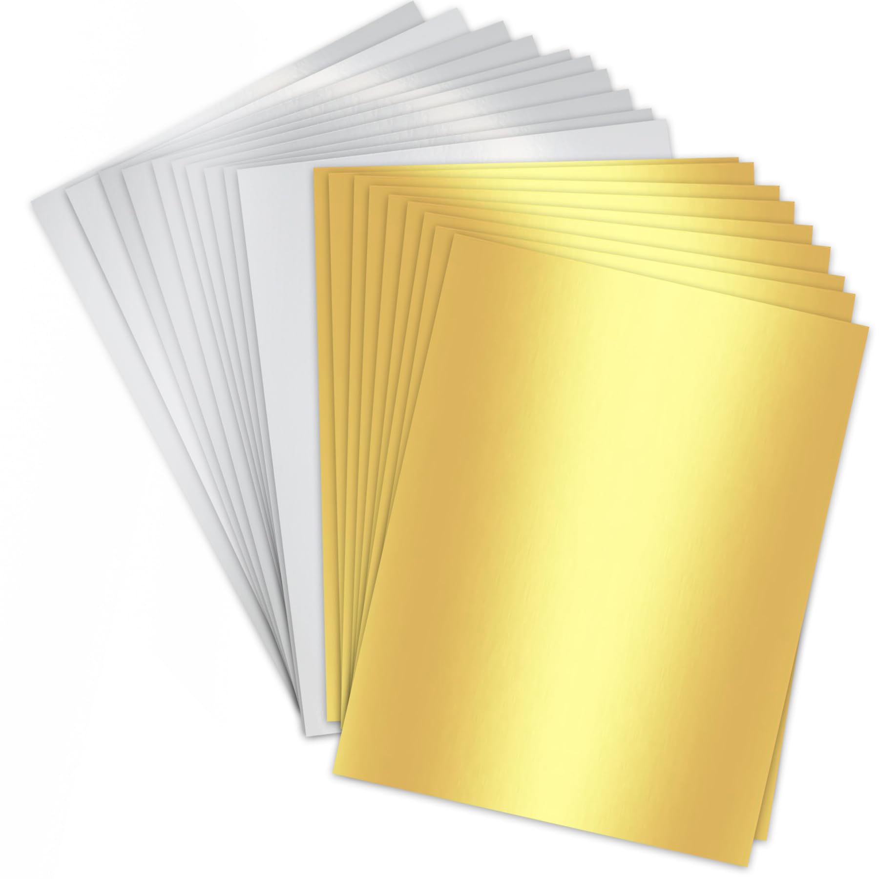 A4 Mirror Card, 60 Sheets Silver and Gold 250gsm/92Ib Metallic Reflective Paper for Crafts DIY Projects Card Making Party Decoration