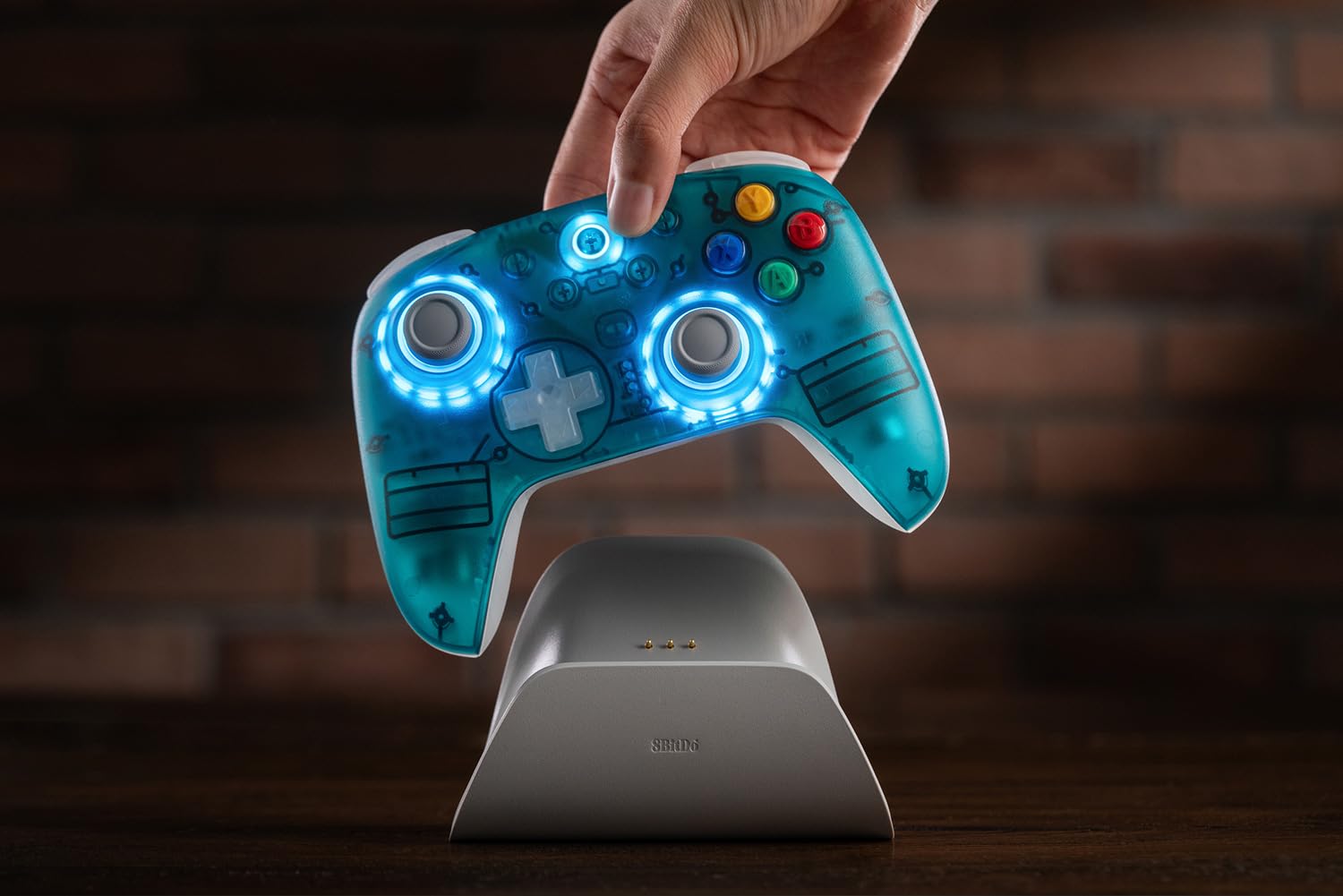 8BitDo Ultimate 2 Wireless Controller for Windows PC, Apple, Steam & Android, Gaming Controller with TMR Joysticks, Hall/Tactile Triggers, Motion Control, 1000Hz Polling Rate, Clear Blue