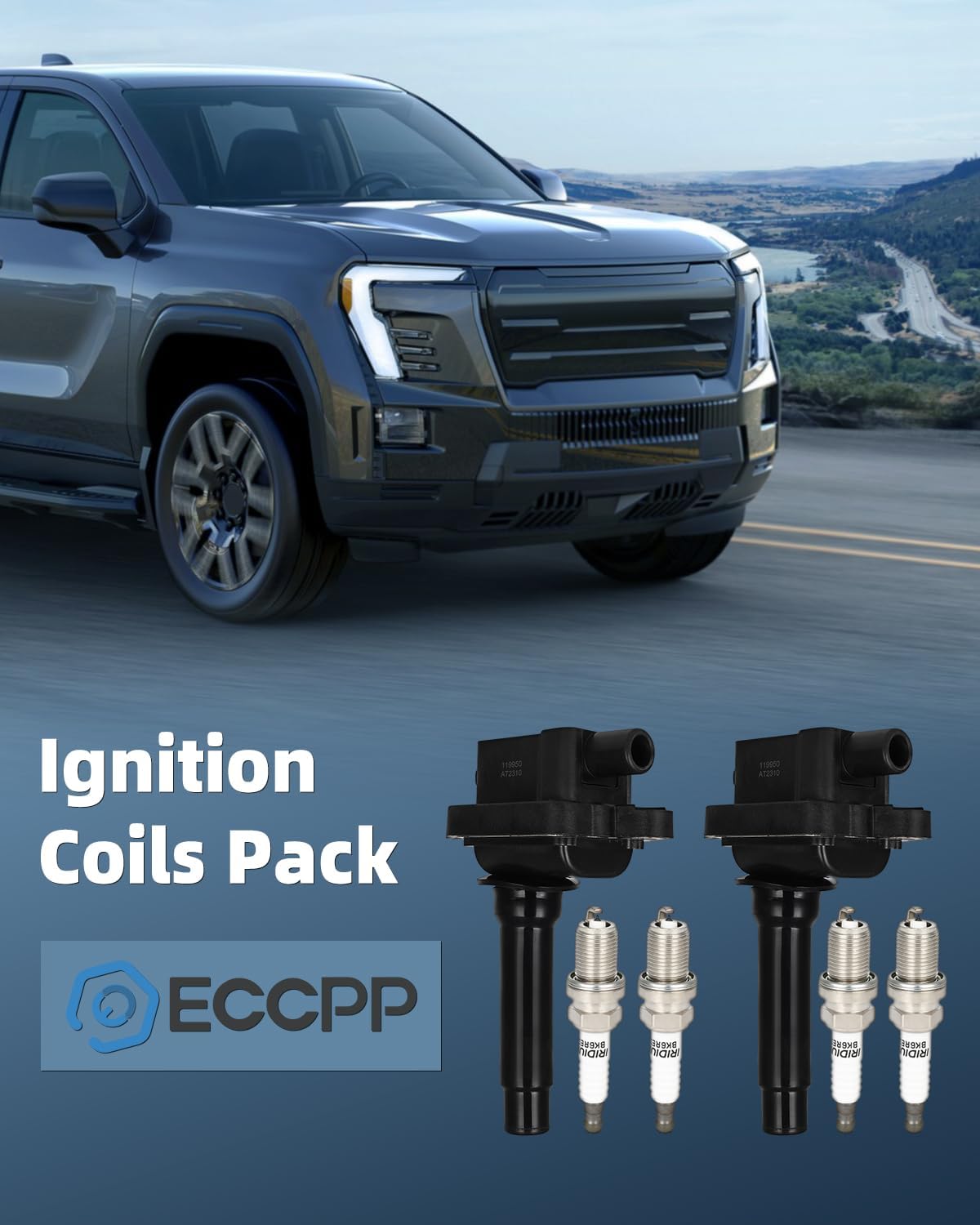 ECCPP UF253 2 ignition coils with 4 iridium Spark Plugs 6507,coils packs,for kia Sephia 1998 1999 2000 2001,Spectra 2000 2001 2002 2003 2004,1.8L,UF253 ‎C1181 E505c 5c1185