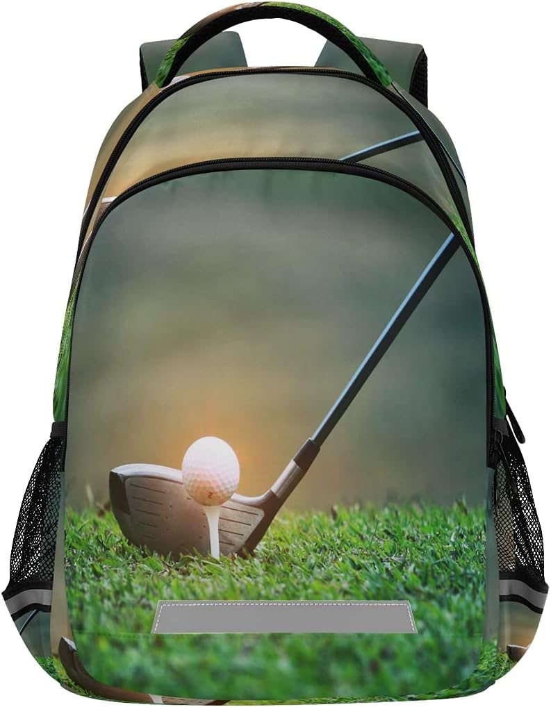 AUUXVA Golf Ball Sport Grass Backpack School Bookbag Laptop Purse Casual Daypack for Teen Girls Women Boys Men College Travel