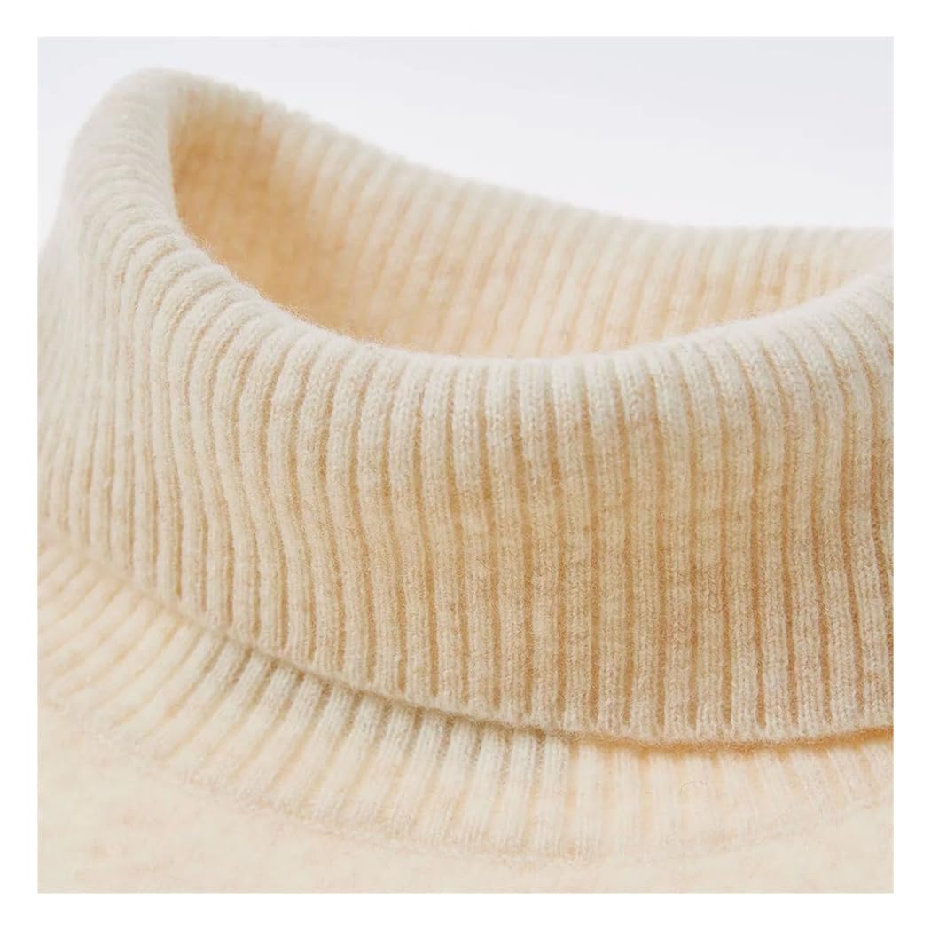 Haitpant Maglione da donna lavorato a maglia in cashmere 100% lana merino, dolcevita, maglione autunno inverno
