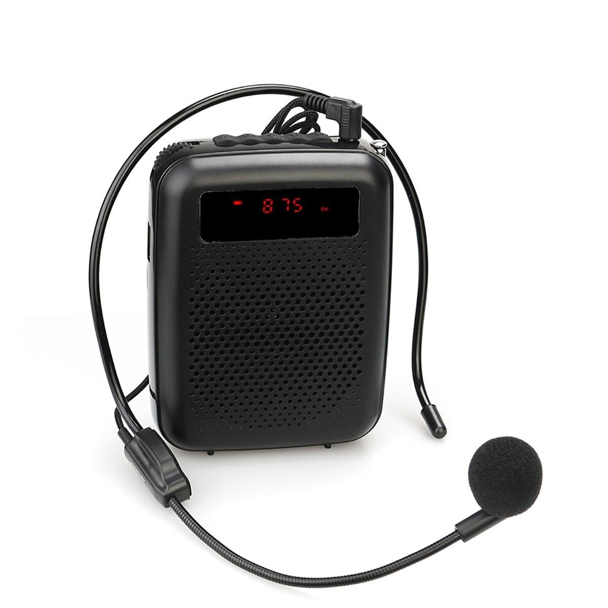 Amplificatore Vocale, PR16R Megafono Amplificatore vocale portatile Microfono Altoparlante Registrazione 12W Lettore Mp3 Radio FM