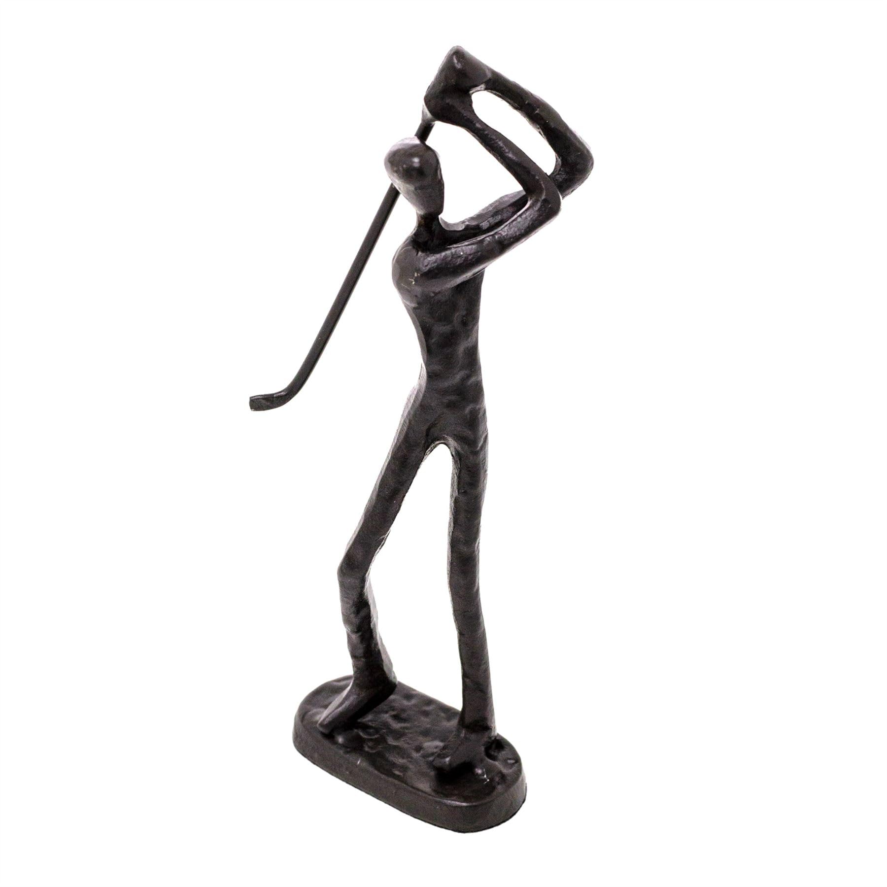 Carousel Home Stylish Metal Golfer Figurine | Golf Ornament Sculpture for Desk | Minimalist Golf Statue for Golfers & Sports Fans - 18cm