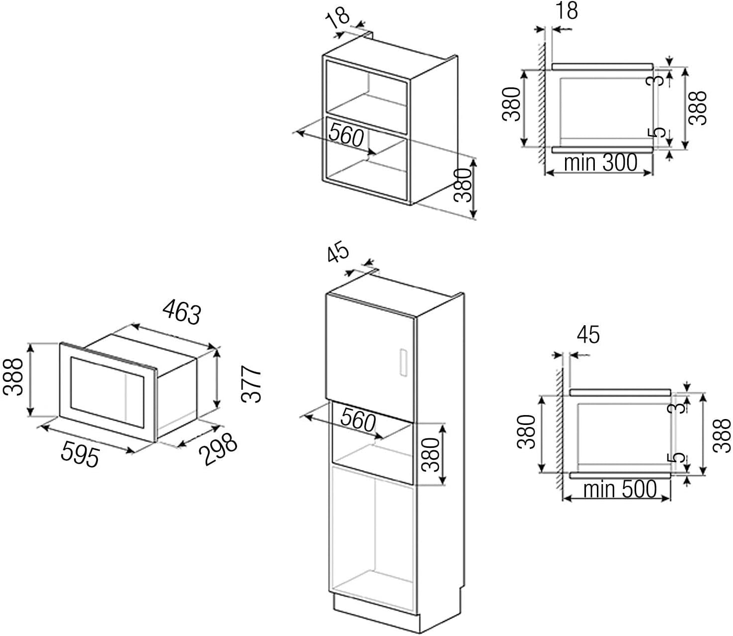 Smeg FMI017X Incasso Microonde con grill 20L 800W Acciaio inossidabile forno a microonde Smeg FMI017X Incasso Microonde con grill 20L 800W Acciaio inossidabile forno a microonde
