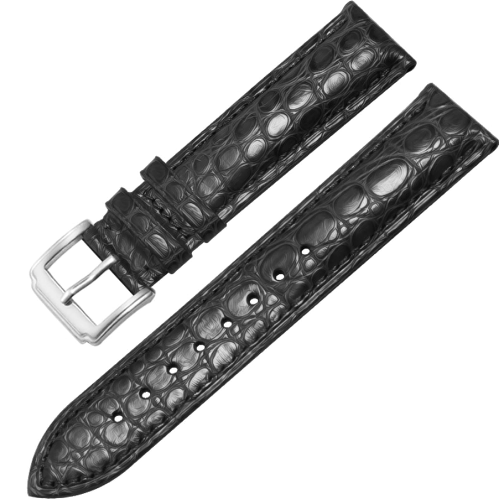 Generico Męski i damski pasek do zegarka z prawdziwej skóry z klamrą igłową do MasterWatchband(Brown White-Rose-B1,20mm)