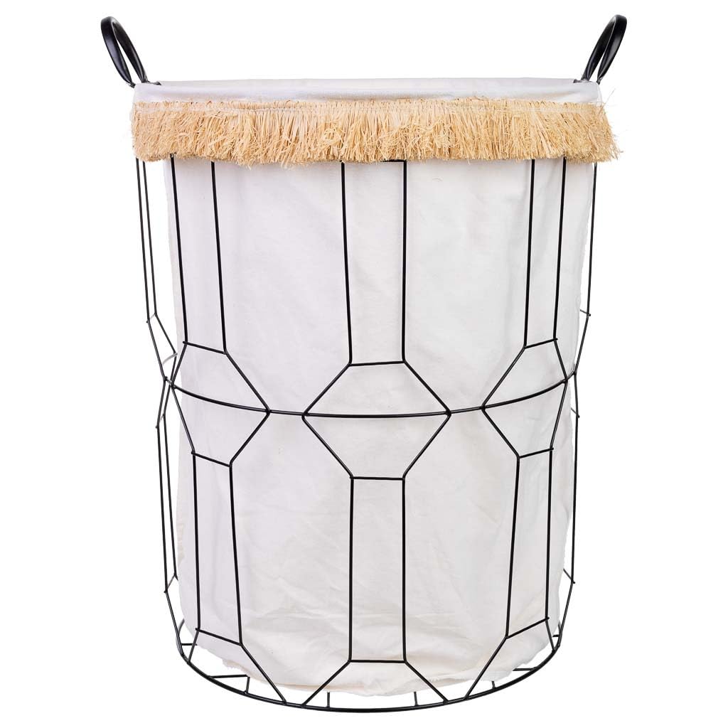 WANDERLUST DECO Cesto de la Ropa de Metal y Tela D45x56/63