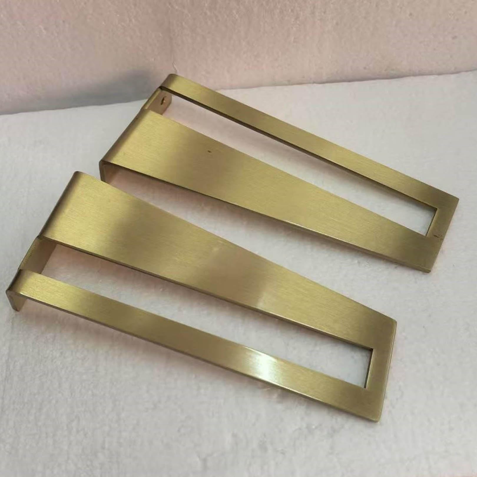 2 Piezas Soportes Flotantes para Estantes,Escuadras para Estanterias Metalicas,Soporte para Estanterías de Pared Pesados para Cocina Libros Estante,Con Tornillos (30.3cm,Dorado)