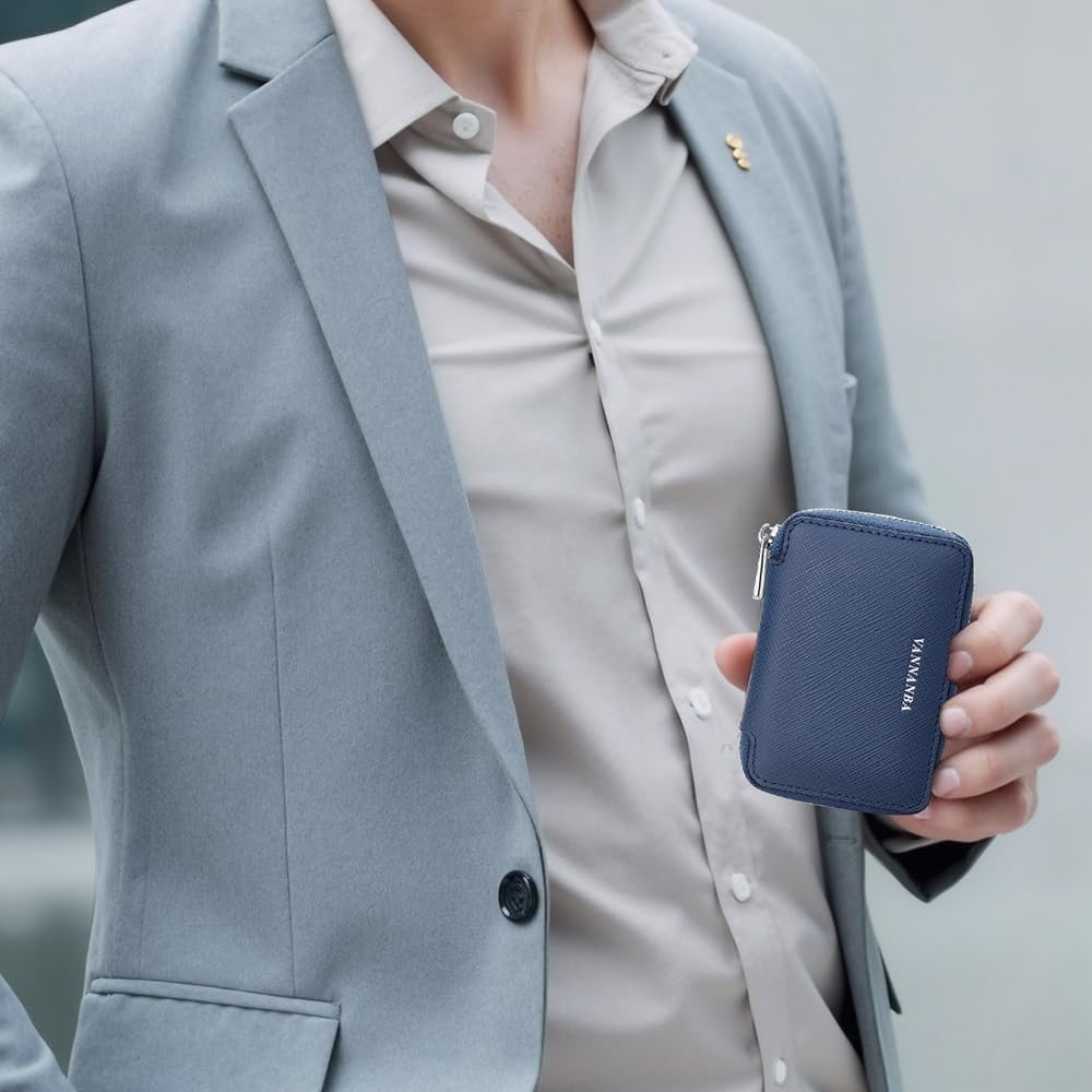 VANNANBA Genuine Leather Zipper Wallet RFID card Leather Wallets for Men - Image 8