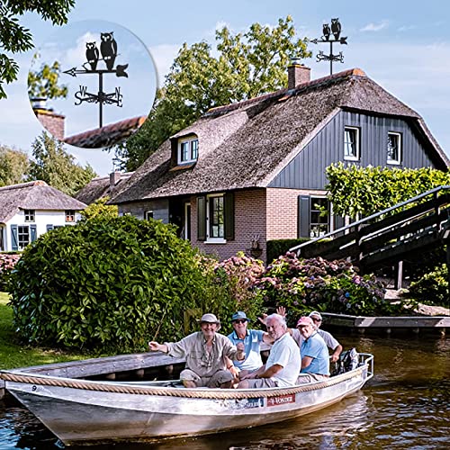 Ydhnb Metal Owl Weathervane Garden Decorative Weather Vane Stainless Steel Wind Vane Wind Direction Indicator For Outdoor Iron Roof Garden Yard Farm Scene #TOP6