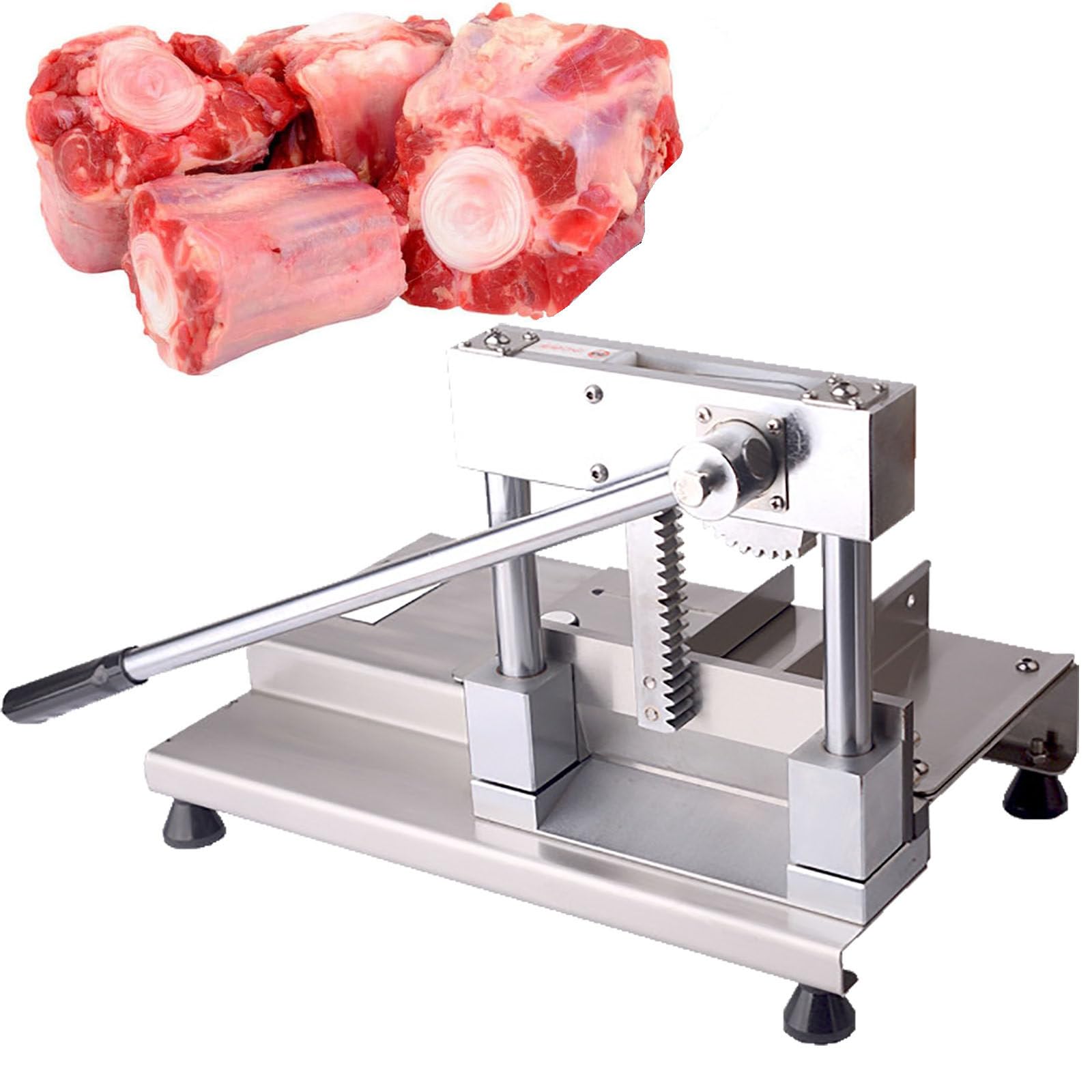 Sega manuale per macellare costolette, tagliare carne e verdure surgelate, in acciaio inox, per uso domestico e commerciale, facile da tagliare
