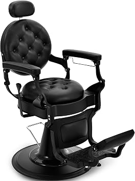 Black Barber Chair, Vintage Hair Salon Chair Hair Stylist, Reclining Salon Chair Hydraulic All Purpose Barber Chairs for Barbershop, Classic Tattoo Massage Beauty Spa Equipment