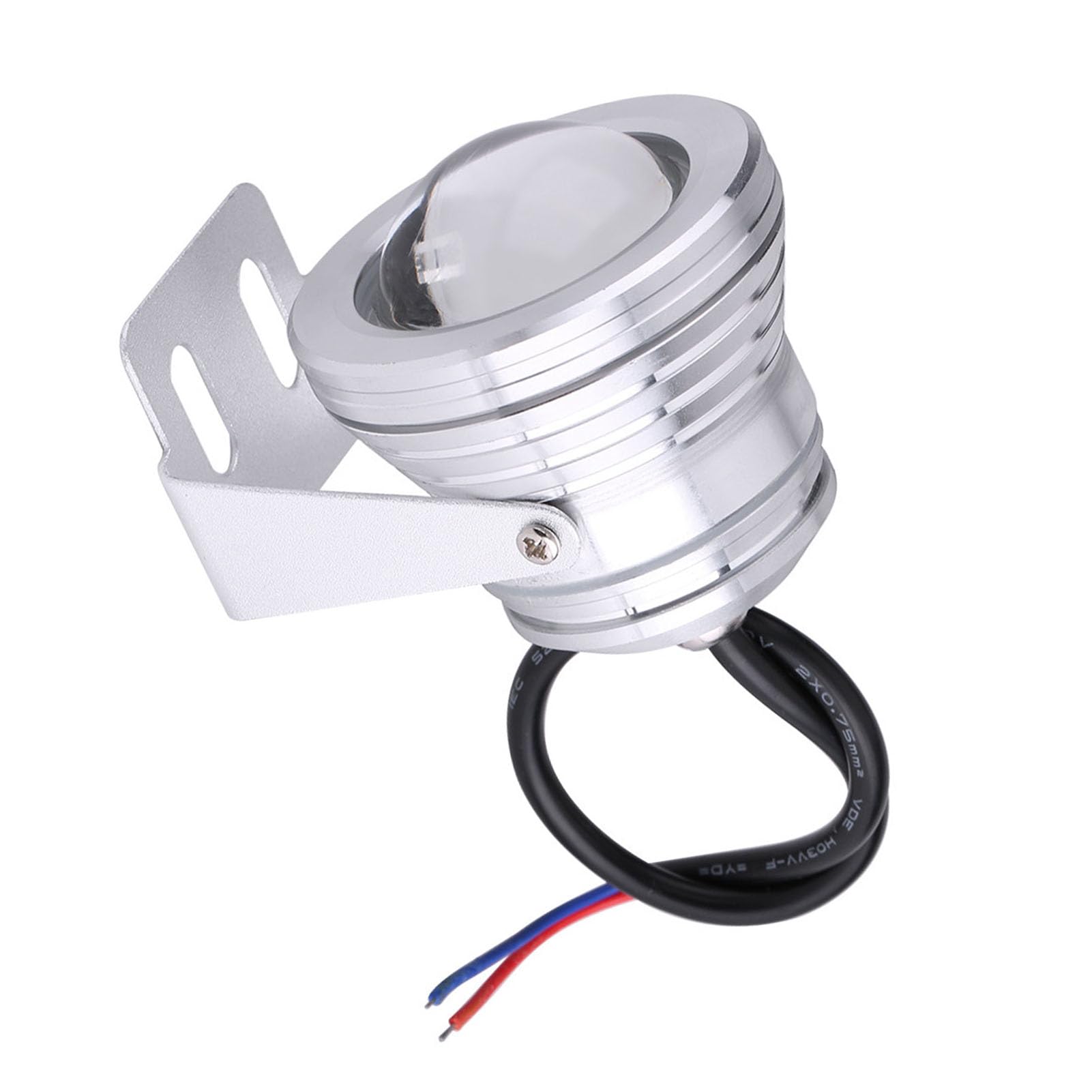 Cocoarm 10W 12V Marine Lampe Bootslampe Yachtlampe RGB LED Scheinwerfer Regenfest IP65 mit Fernbedienung für Aquarium Brunnen Teich (Silberne Muschel)