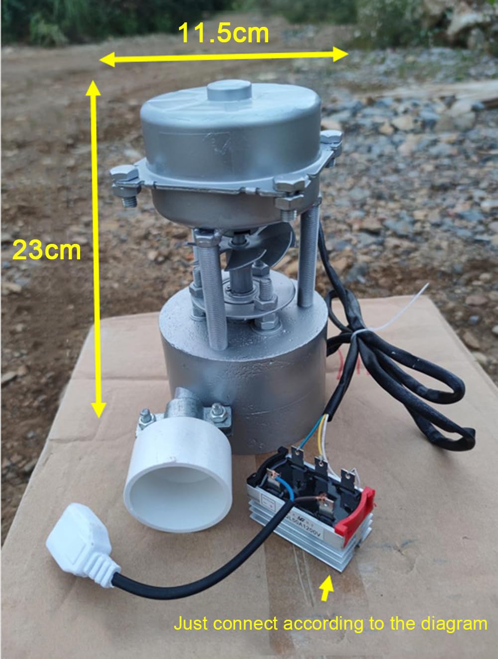 Generator energii wodnej 220 V, turbinowy generator energii wodnej 1000 W, ze stopu aluminium, prędkość przepływu wody 2 l/s, do tymczasowego zasilania w odległych obszarach