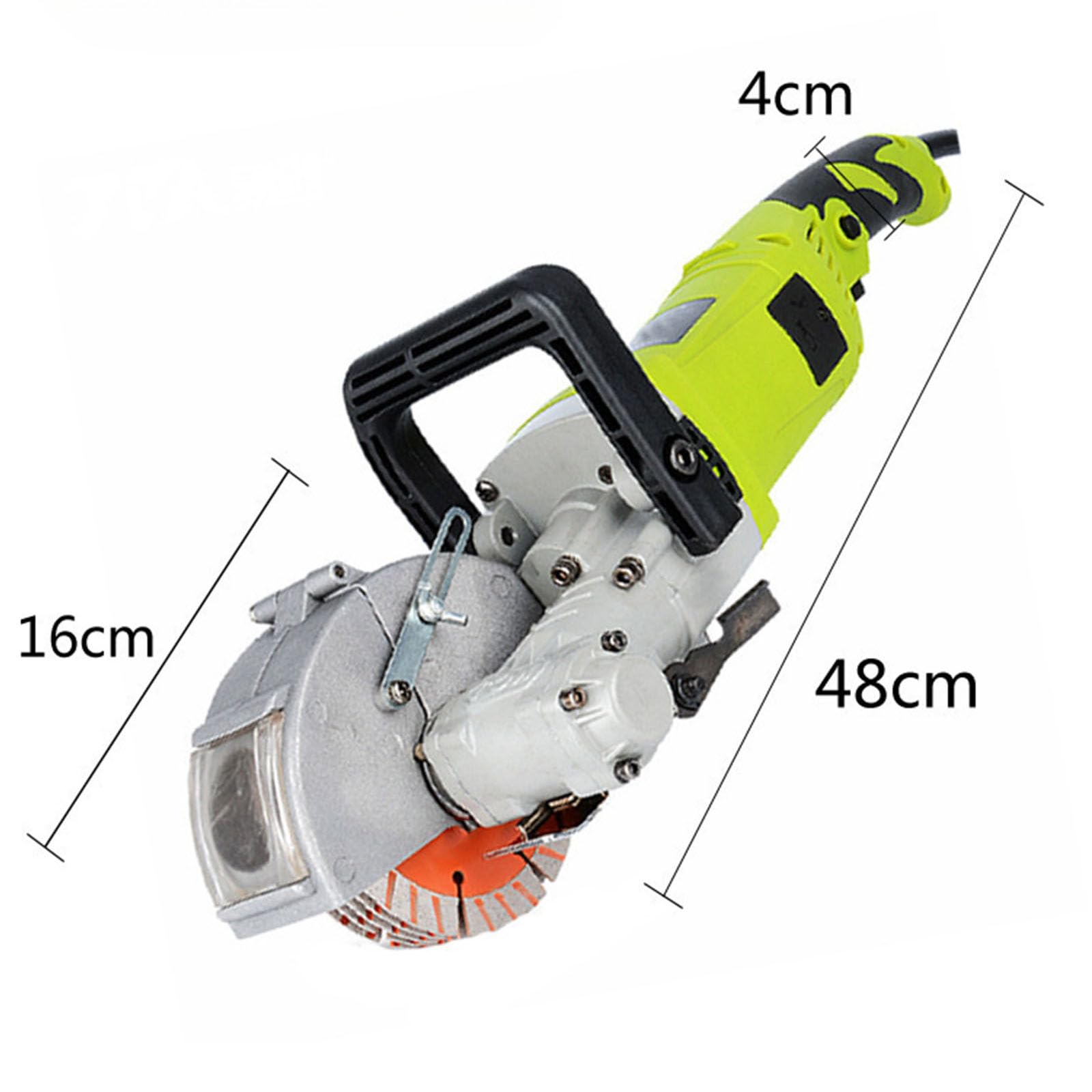 Green,YXINHONGYUE Regulowana głębokość Maszyna do cięcia rowków ściennych Wyposażona w regulowaną pokrywę głowy 7500RPM Betonownik Piła okrągła łatwa w obsłudze do remontu domu