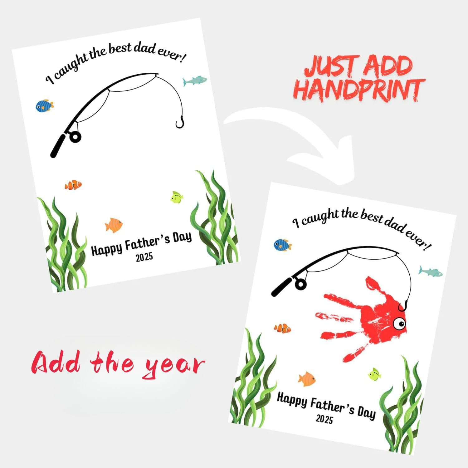 CJ&M Father's Day Handprint Craft Gift, white, Standard - Image 2