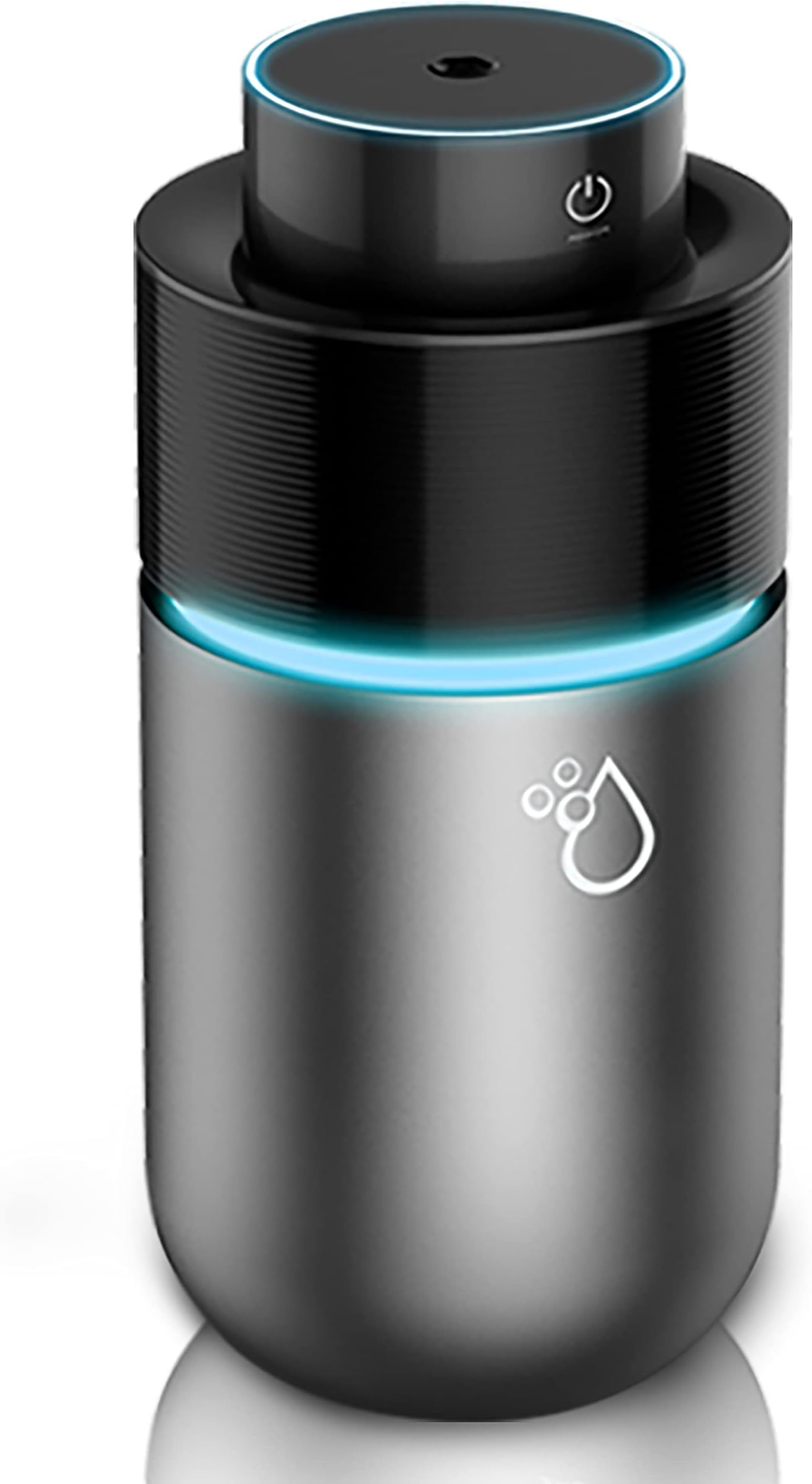 Car Diffuser Car Humidifier, USB Essential Oil Diffusers 7 Colors LED Lights 200mL Big Capacity Aromatherapy Diffuser(Black-Grey)