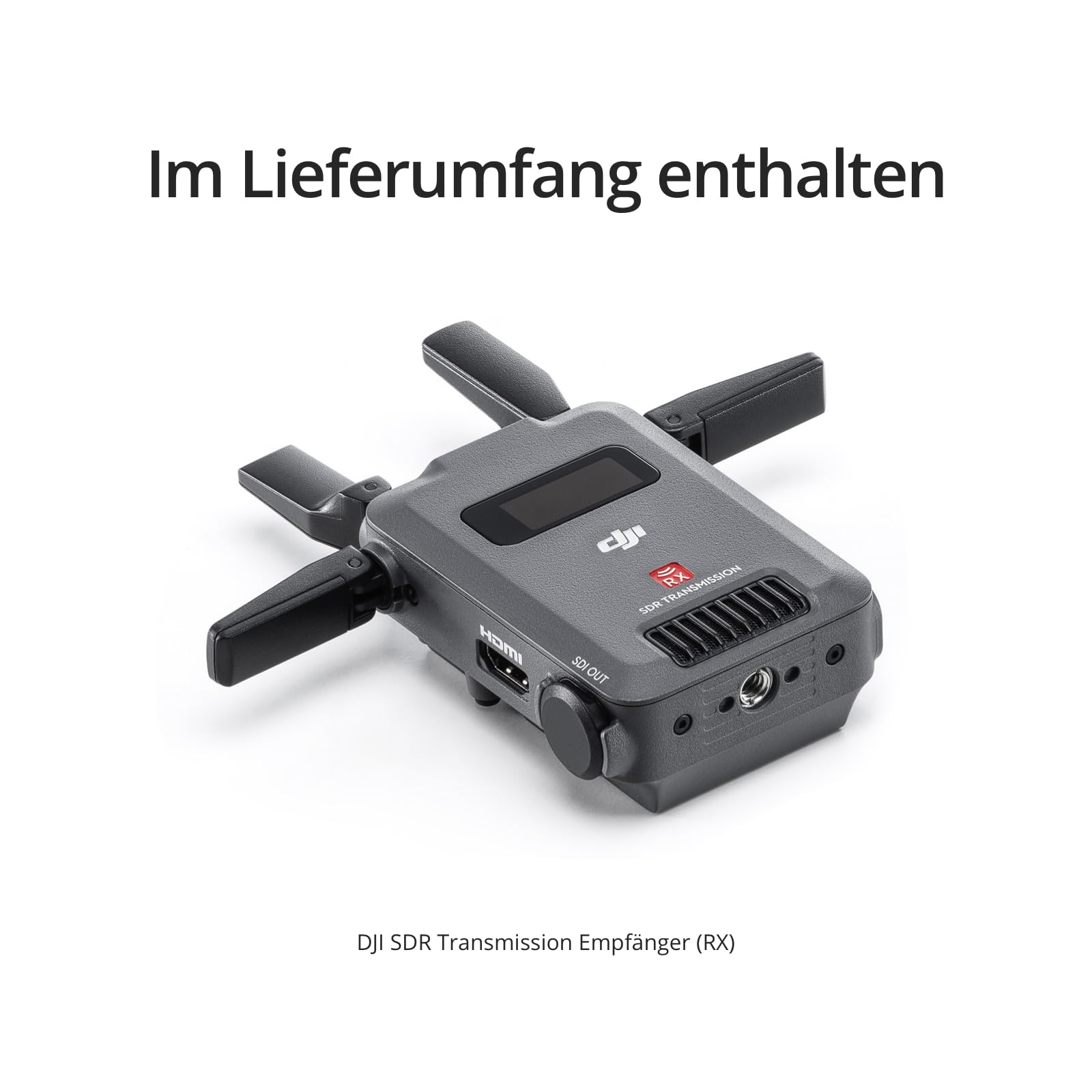 DJI SDR Transmission Empfänger, 3 km 1080p/60fps SDR drahtlose Videoübertragung, Nur Empfänger, Stabil & Anti-Interferenz, Starke Durchdringung, Hohe Bitrate, Unbegrenzte Anzahl von Empfängern