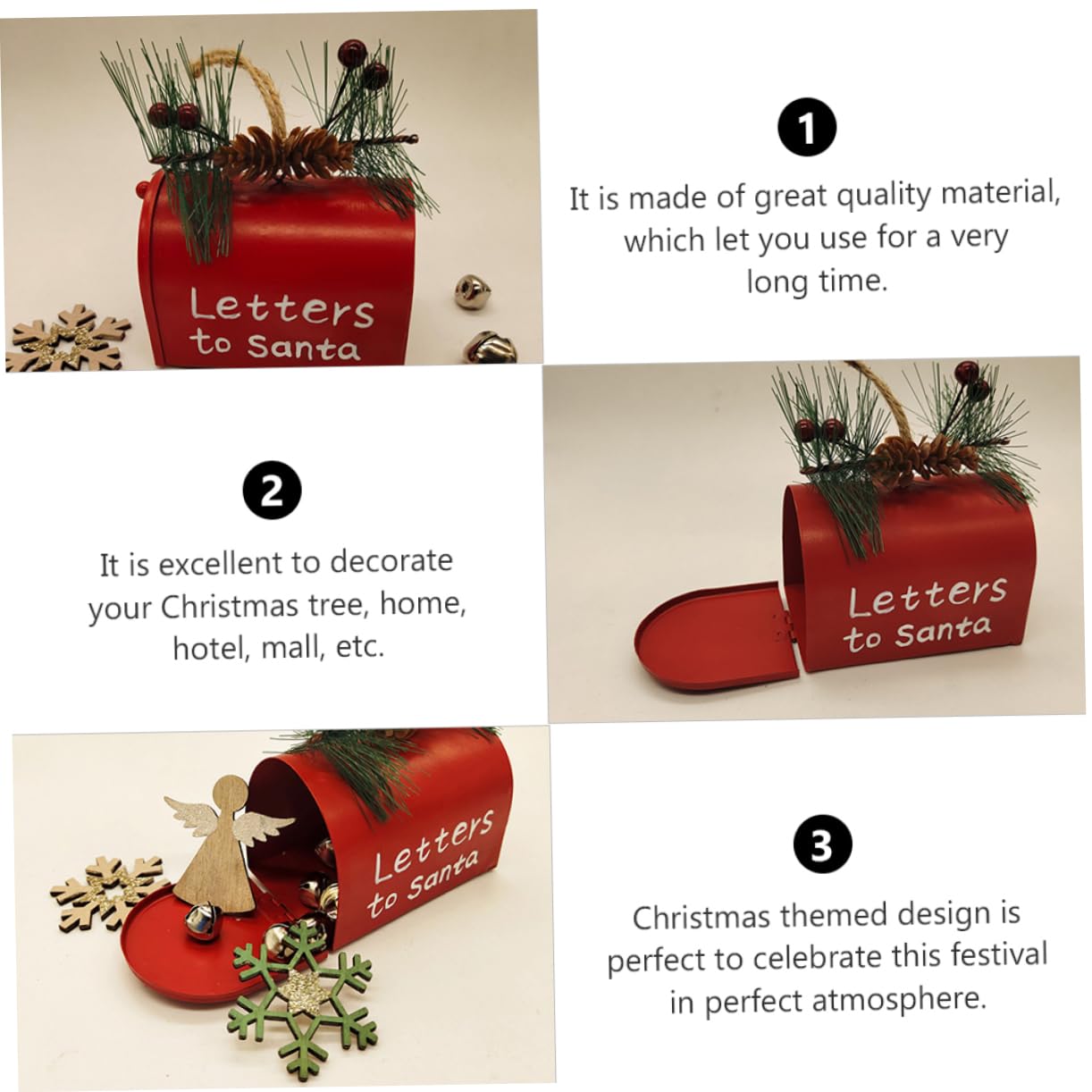 Amosfun 8 Pz decorazione cassetta postale in ciondolo natalizio addobbi per alberi di natale christmas tree decorations regalini natale addobbi natalizi decorare di natale