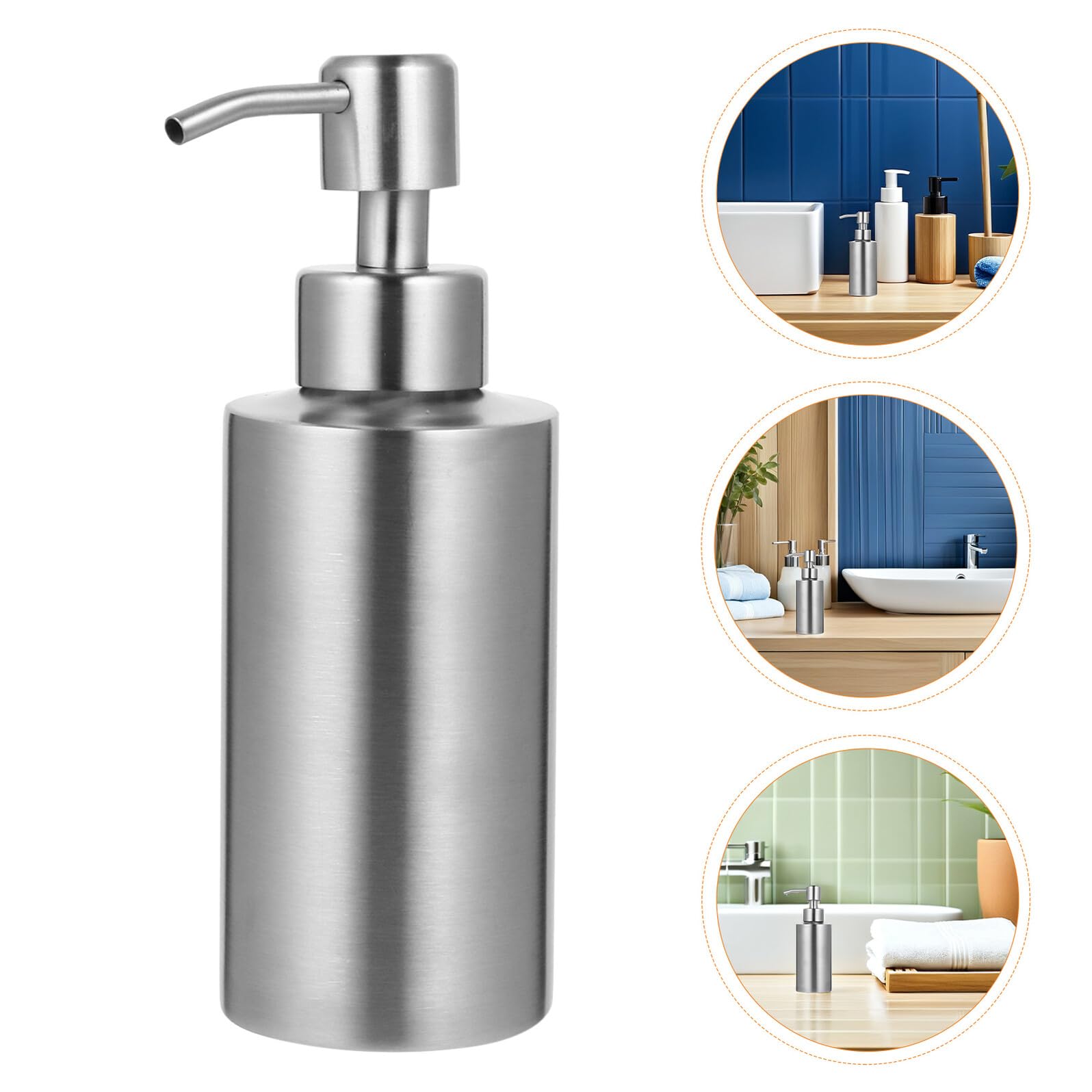 Garneck 2 Piezas Dispensadores de Loción de Acero Inoxidable Botellas Dosificadoras Portátiles para Jabón Líquido y Crema para Cocina y Baño Diseño Preciso y Moderno