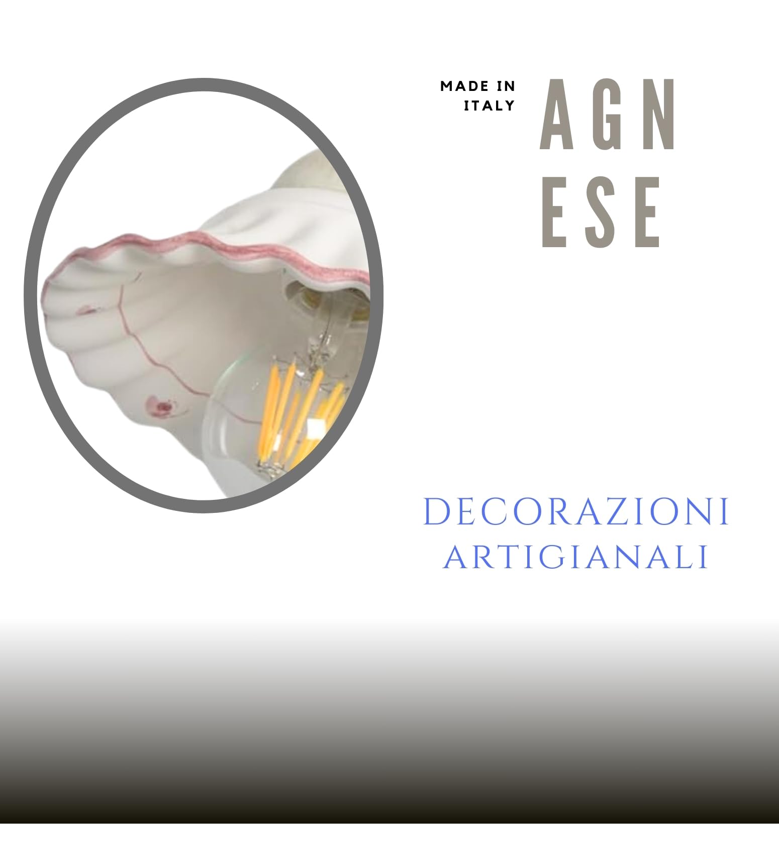 Applique Da Parete Agnese In Ceramica Decorata A Mano - Lampada Orientabile Made In Italy Per Camera, Bagno, Cucina