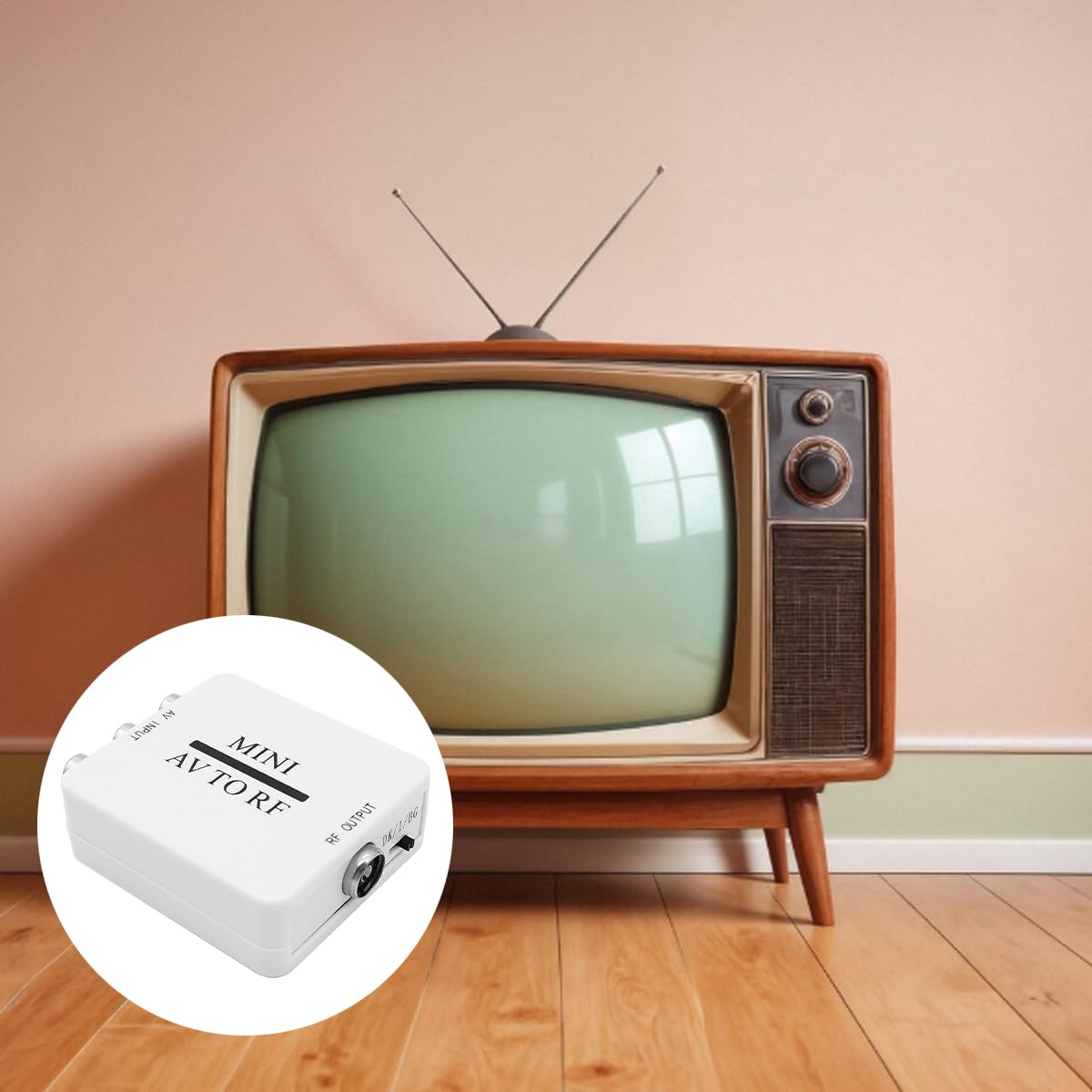 Convertisseur Modulateur Bidirectionnel RCA/composite AV Vers RF Adaptateur AV2 PAL/NTSC/SECAM Vers PAL/NTSC Système TV Compatible Avec DVD/VCR/PS/Projecteur (Blanc, Plug and Play)