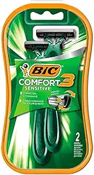 BIC Aparelho De Barbear Comfort Advance Pele Sensível 3 Lâminas Verde Fita Lubrificante 8713191 2 Unidades