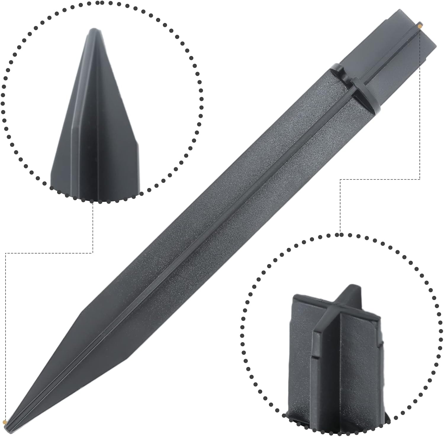 8PCS Torch Stake 8.26 Inch Pathway Light Stake Plastic Path Light Replacement ABS Plastic Stake Solar Stake for Garden, Pathway Lamps(Head Mounting Dia 0.82 Inch) - Image 4