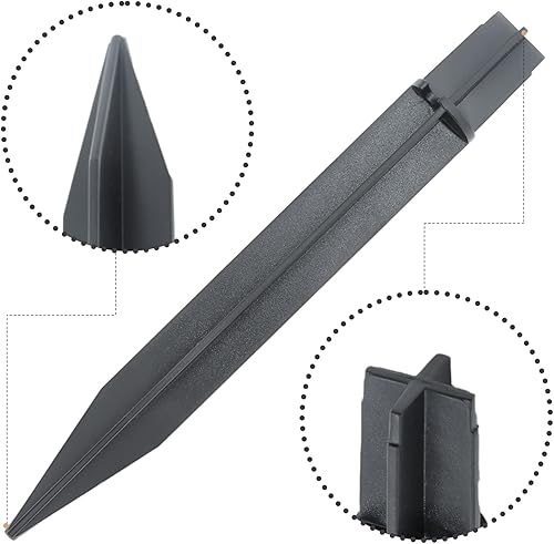 Miniatura 4 de 8 piezas de estaca de antorcha de 8.26 pulgadas, estaca de luz de camino de plástico, estaca solar de plástico ABS para jardín, lámparas de camino