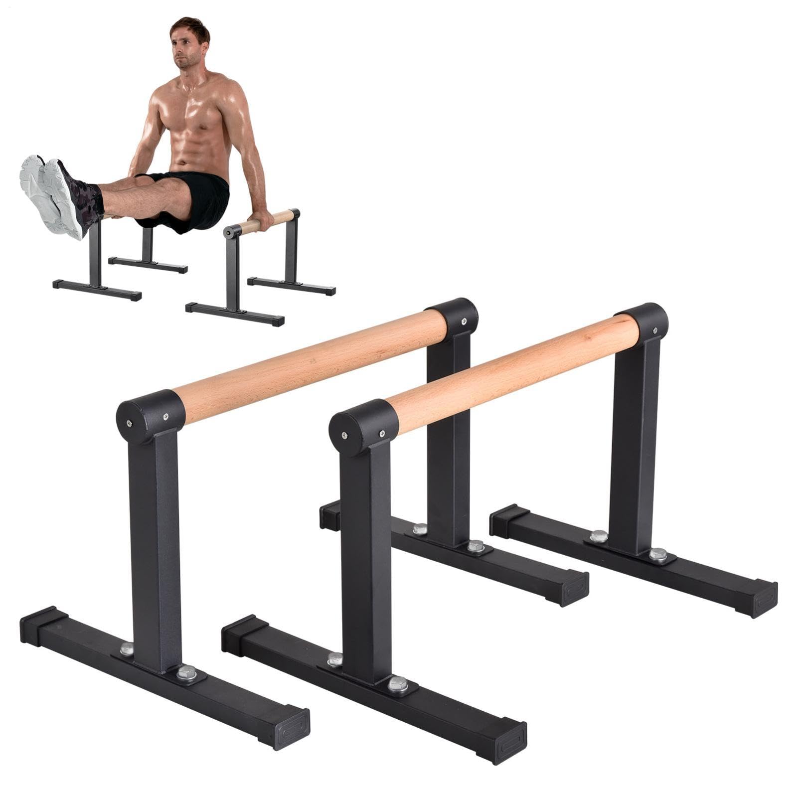 Parallettes Calisthenics Holz Rutschfeste Liegestützgriff bis 200kg Dip Bar